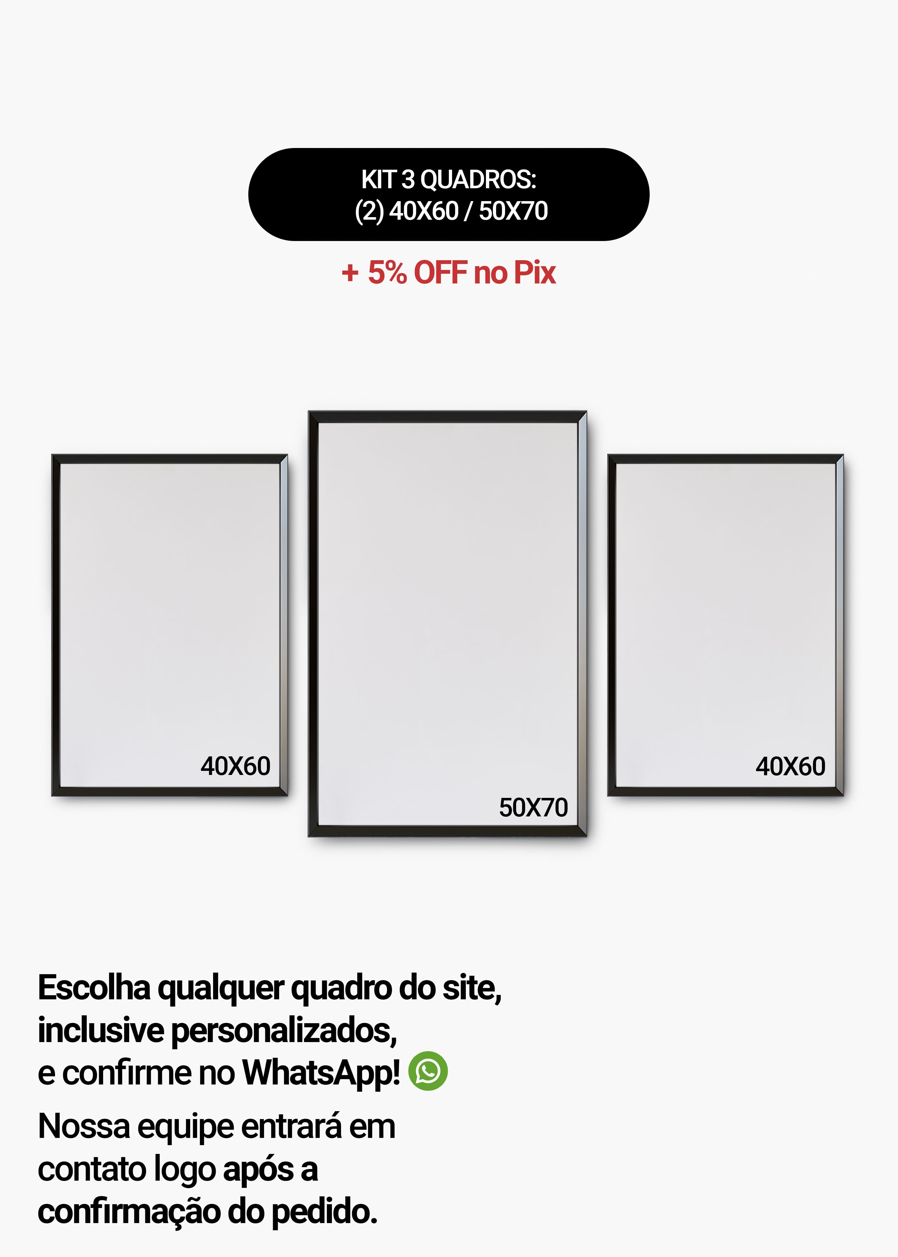 KIT 3 Quadros - Mix de Tamanhos (2un 40x60 + 50x70)