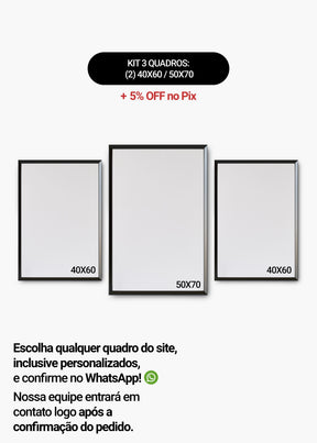 KIT 3 Quadros - Mix de Tamanhos (2un 40x60 + 50x70)