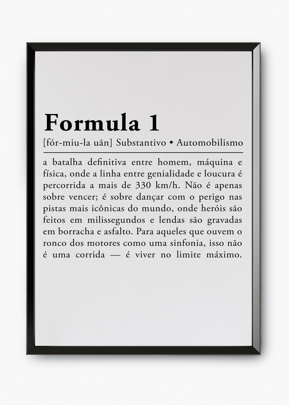 Quadro Formula 1 Verso