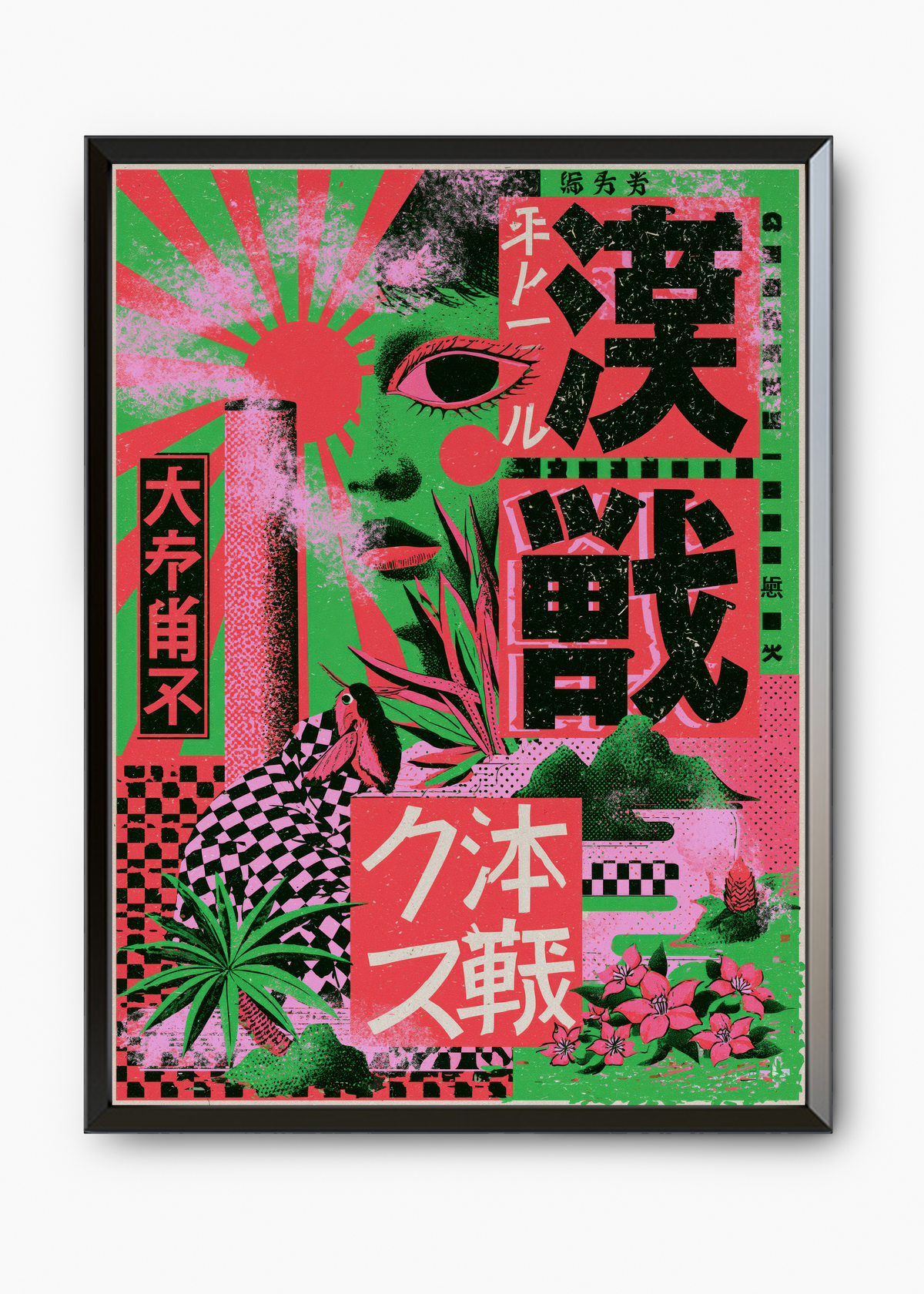 Quadro Japonês Neon Collage - 7