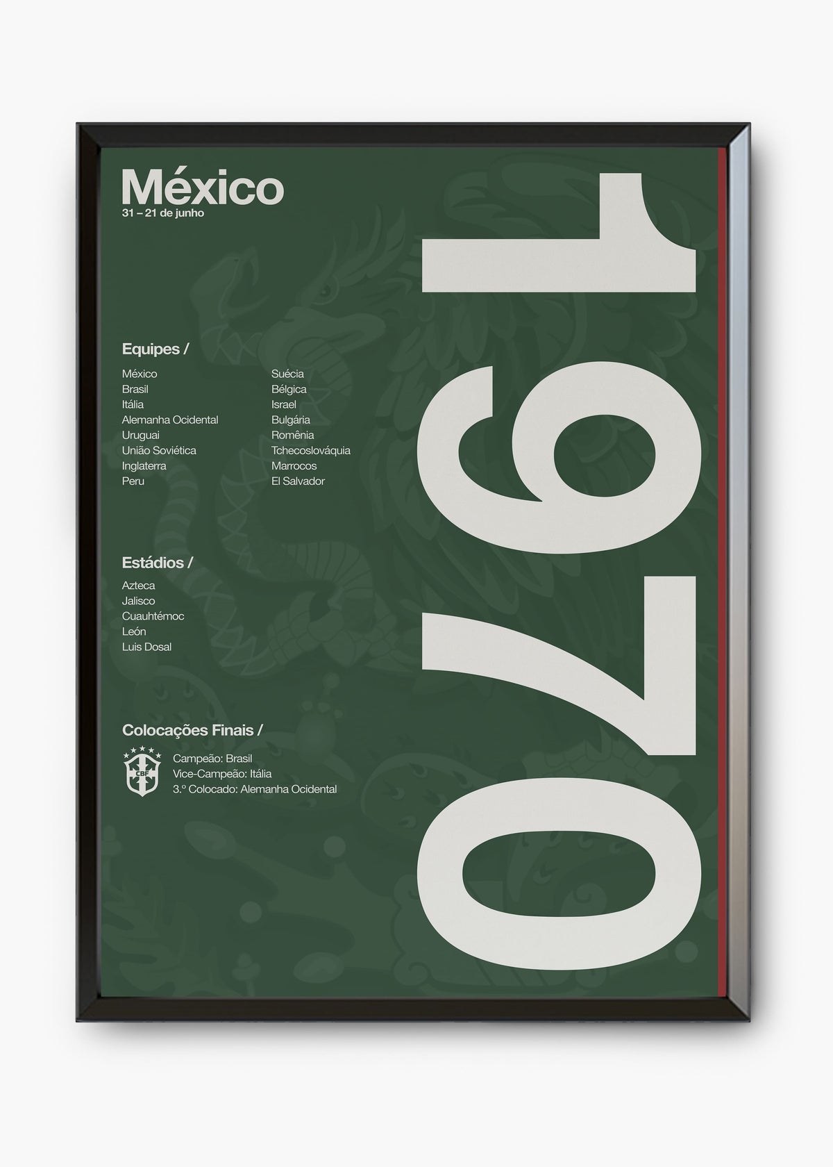 Quadro Copa do Mundo México 1970