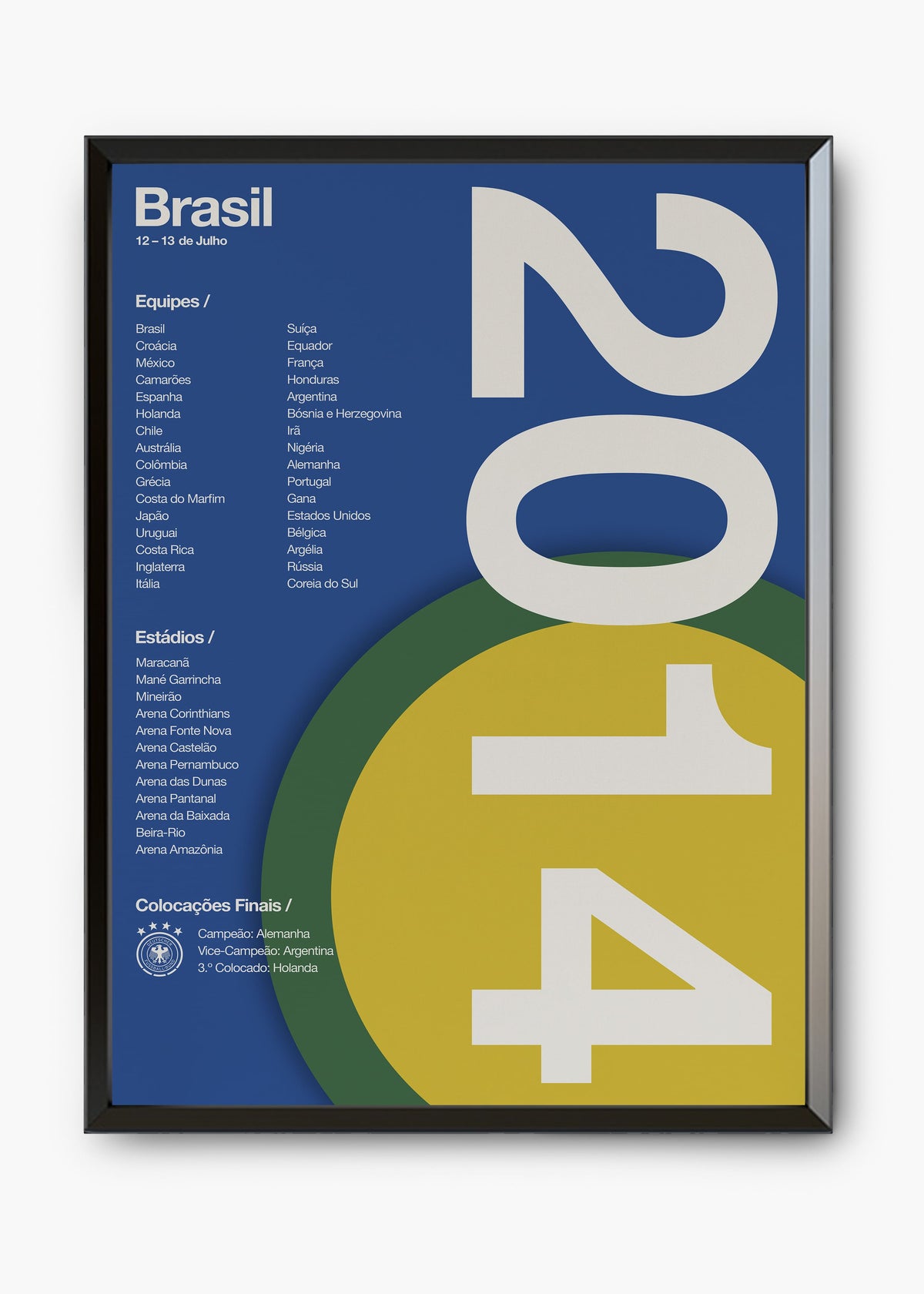 Quadro Copa do Mundo Brasil 2014