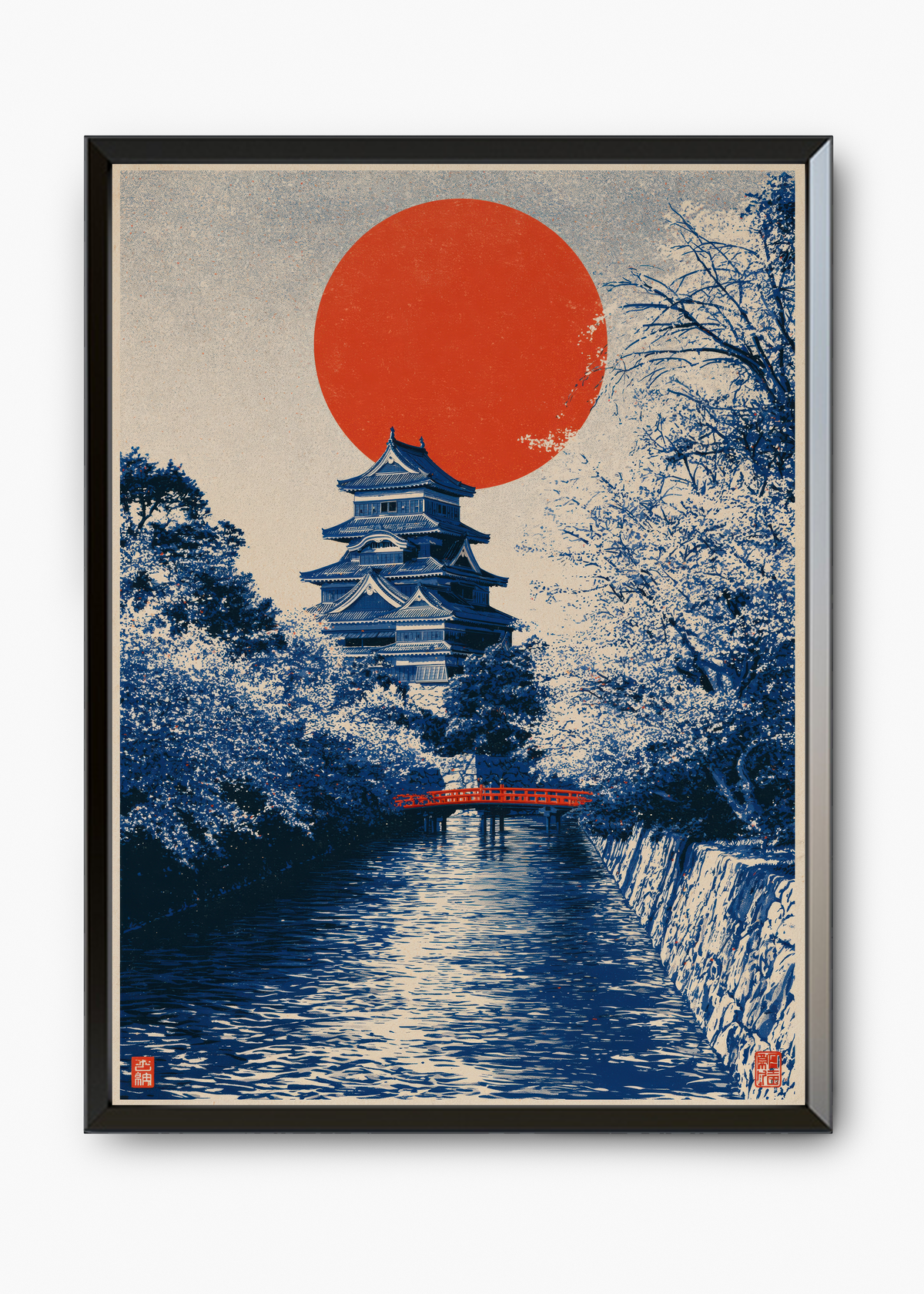 Quadro Japonês Castle by the River - 7