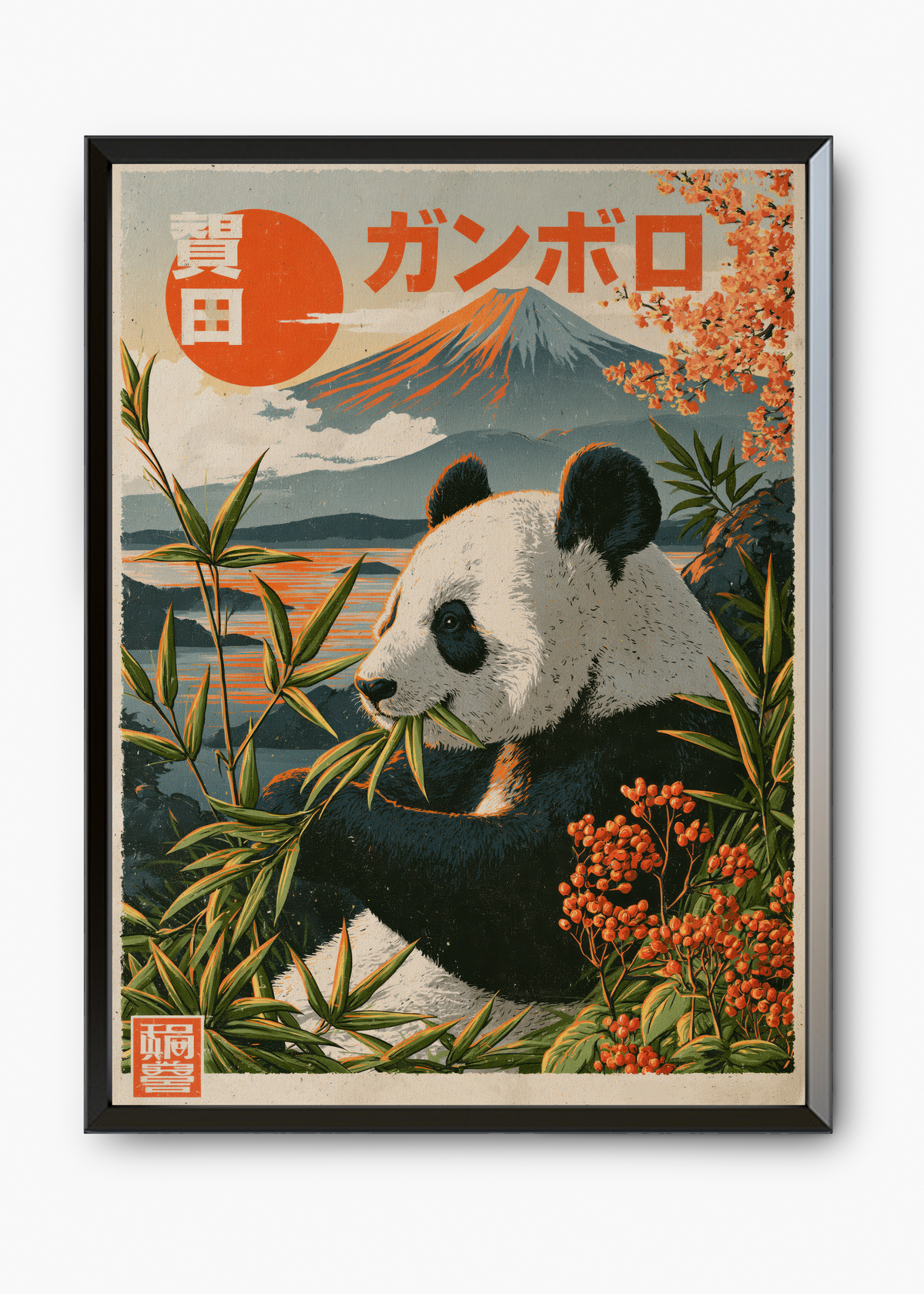 Quadro Japonês Panda at Fuji - 7