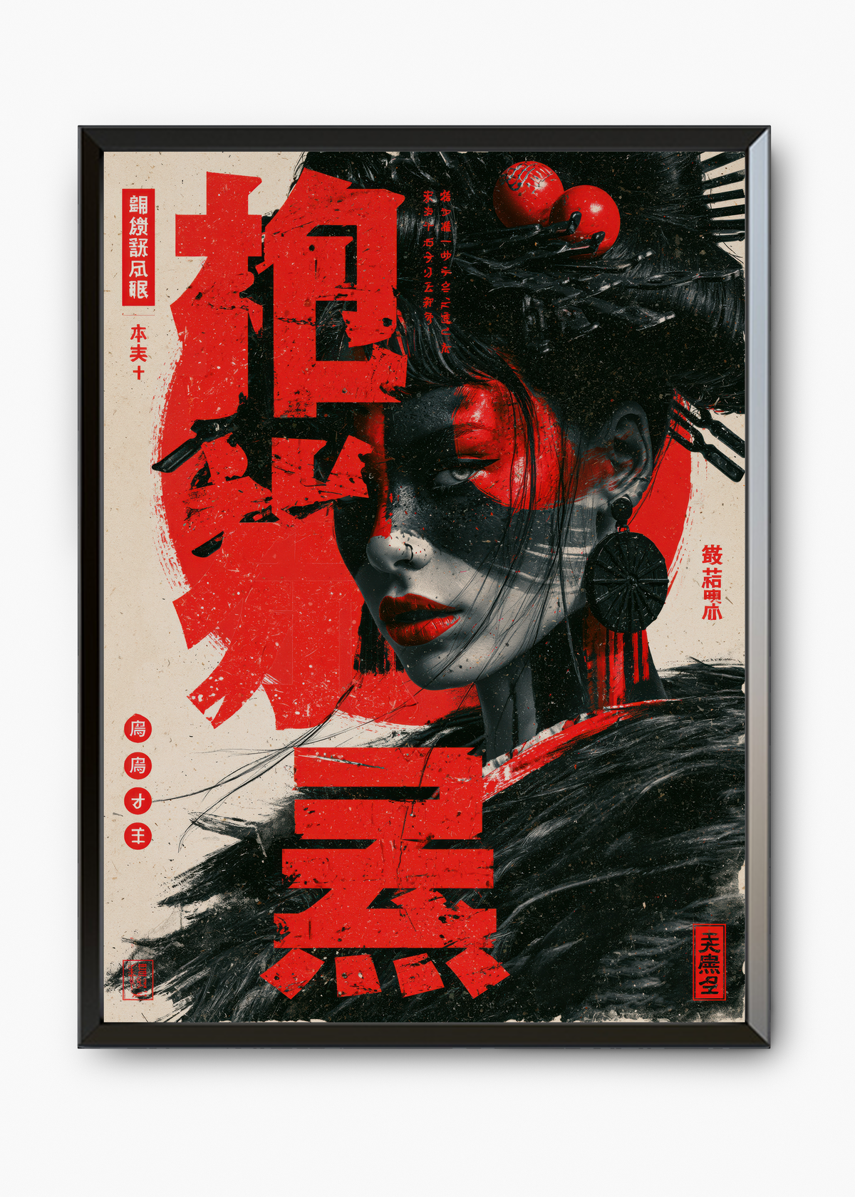 Quadro Japonês Crimson Geisha - 7