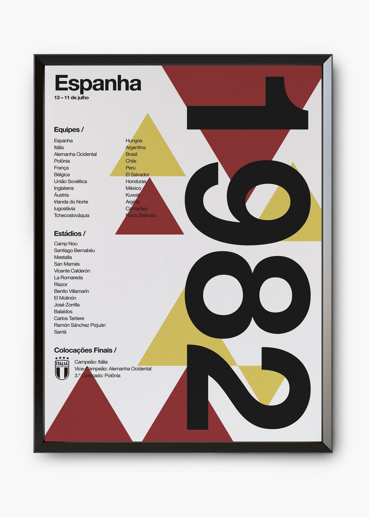 Quadro Copa do Mundo Espanha 1982