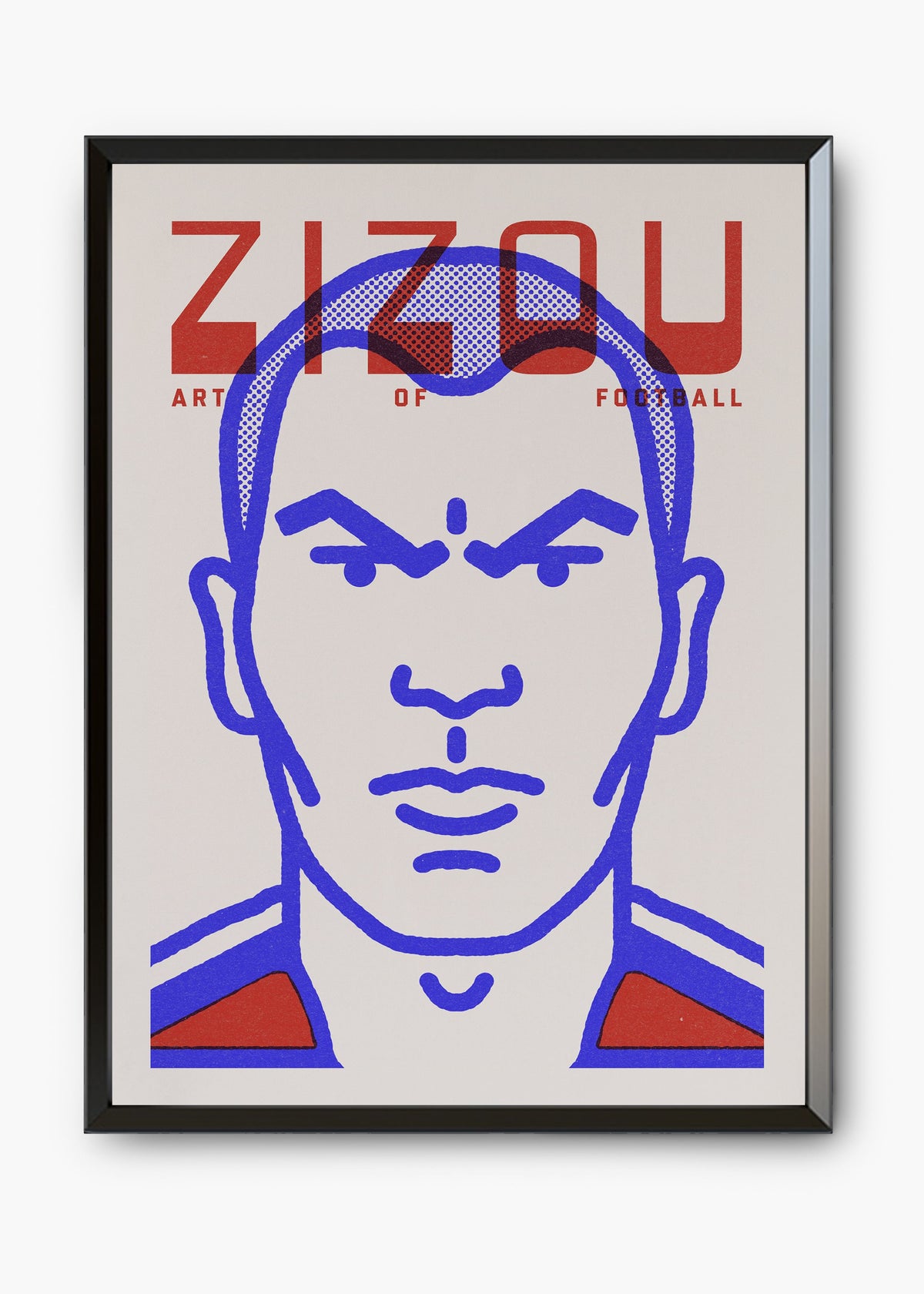 Quadro decorativo Zinedine Zidane — arte de futebol para parede | Cübe Quadros