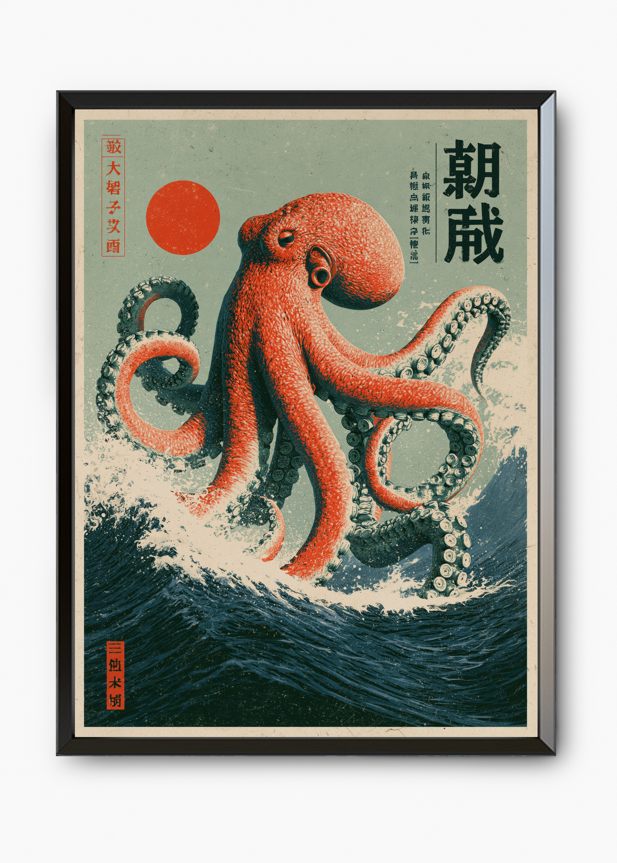 Quadro Japonês Ocean Octopus - 7