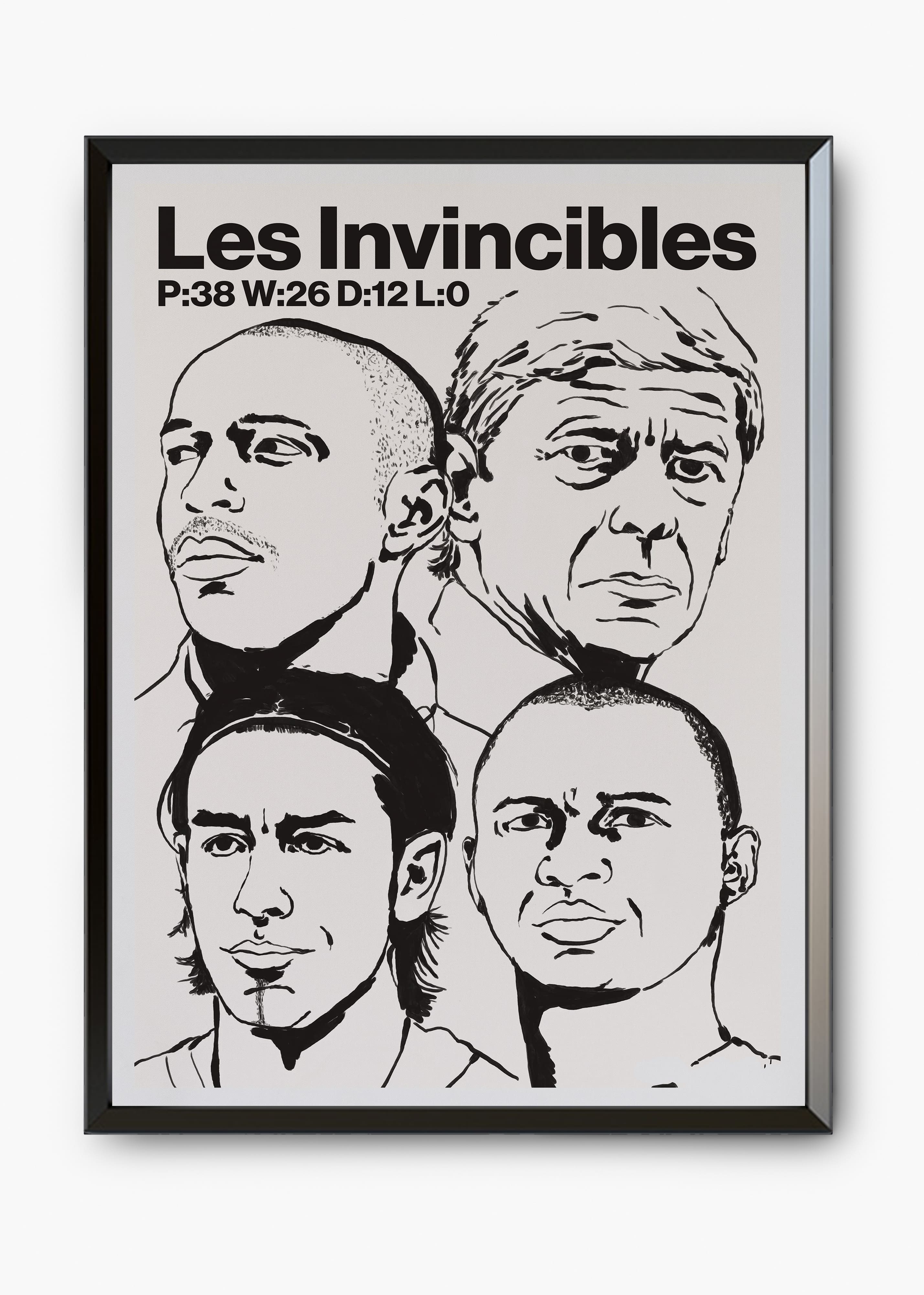 Quadro decorativo Arsenal Les Invincibles — arte de futebol para parede | Cübe Quadros