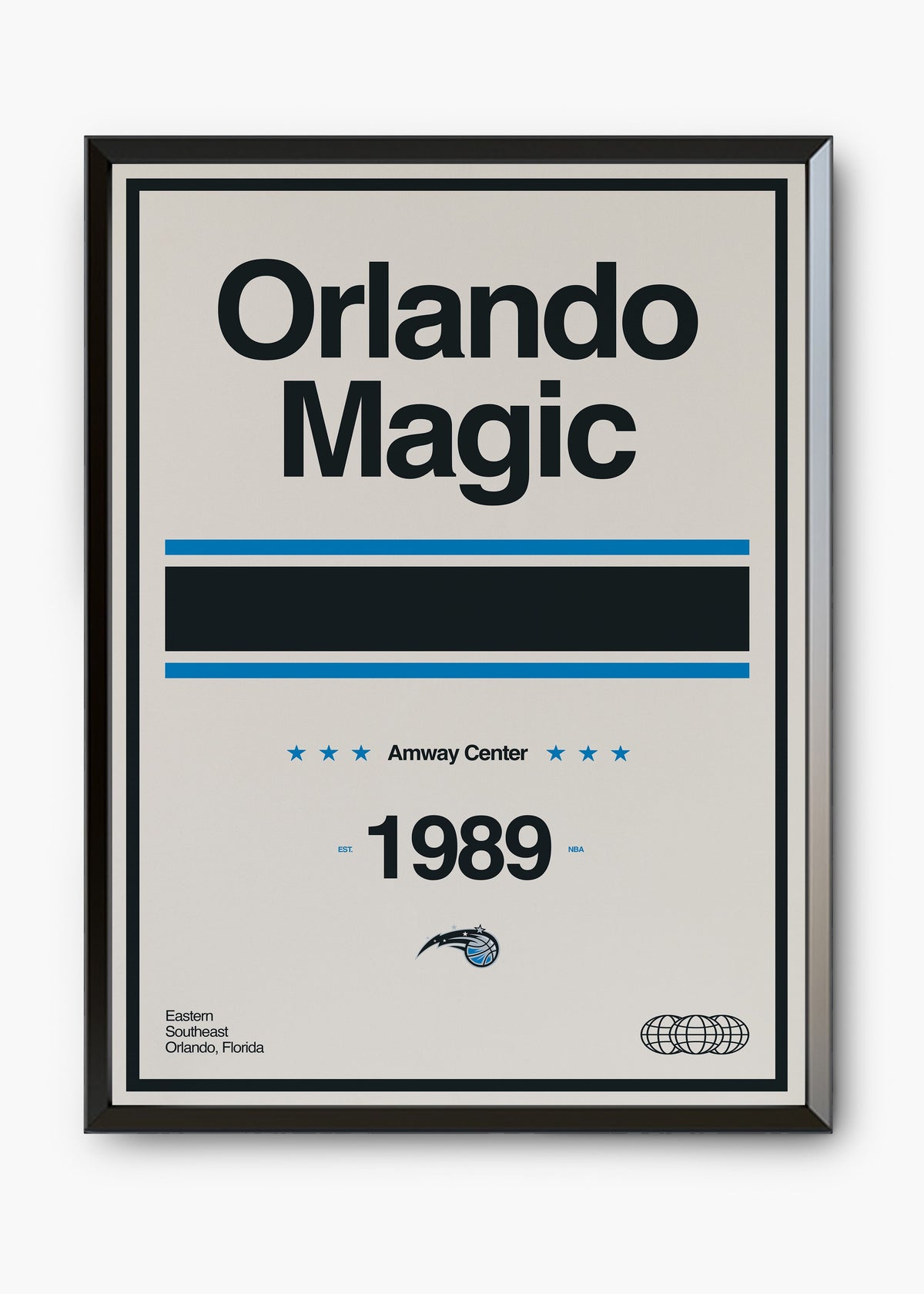 Quadro decorativo NBA Orlando Magic — arte de basquete para parede | Cübe Quadros