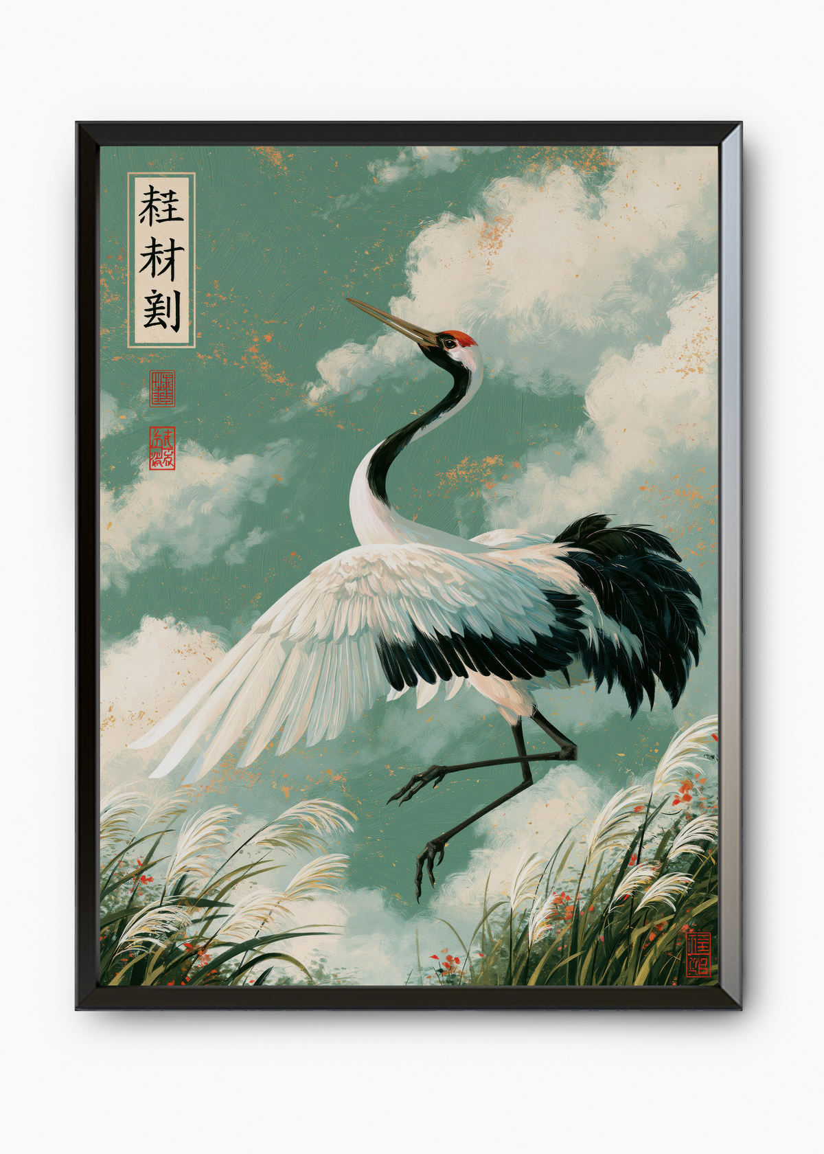 Quadro Japonês Crane in Flight - 7