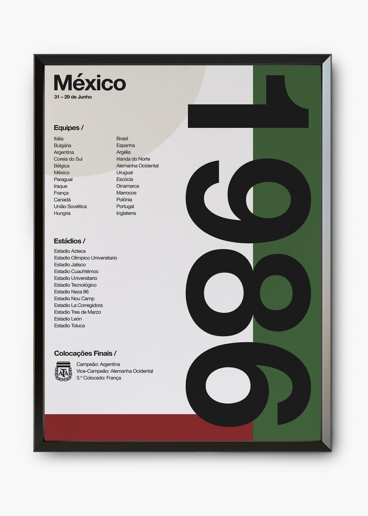 Quadro Copa do Mundo México 1986