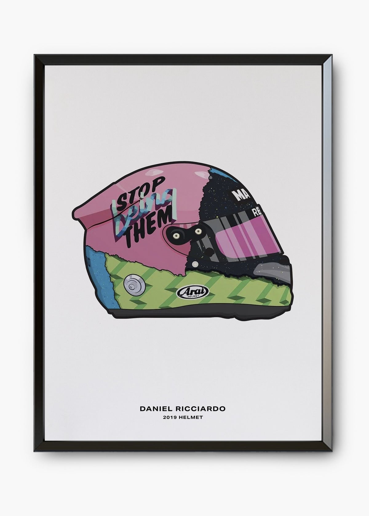 Quadro decorativo Daniel Ricciardo 2019 — arte de automobilismo para parede | Cübe Quadros