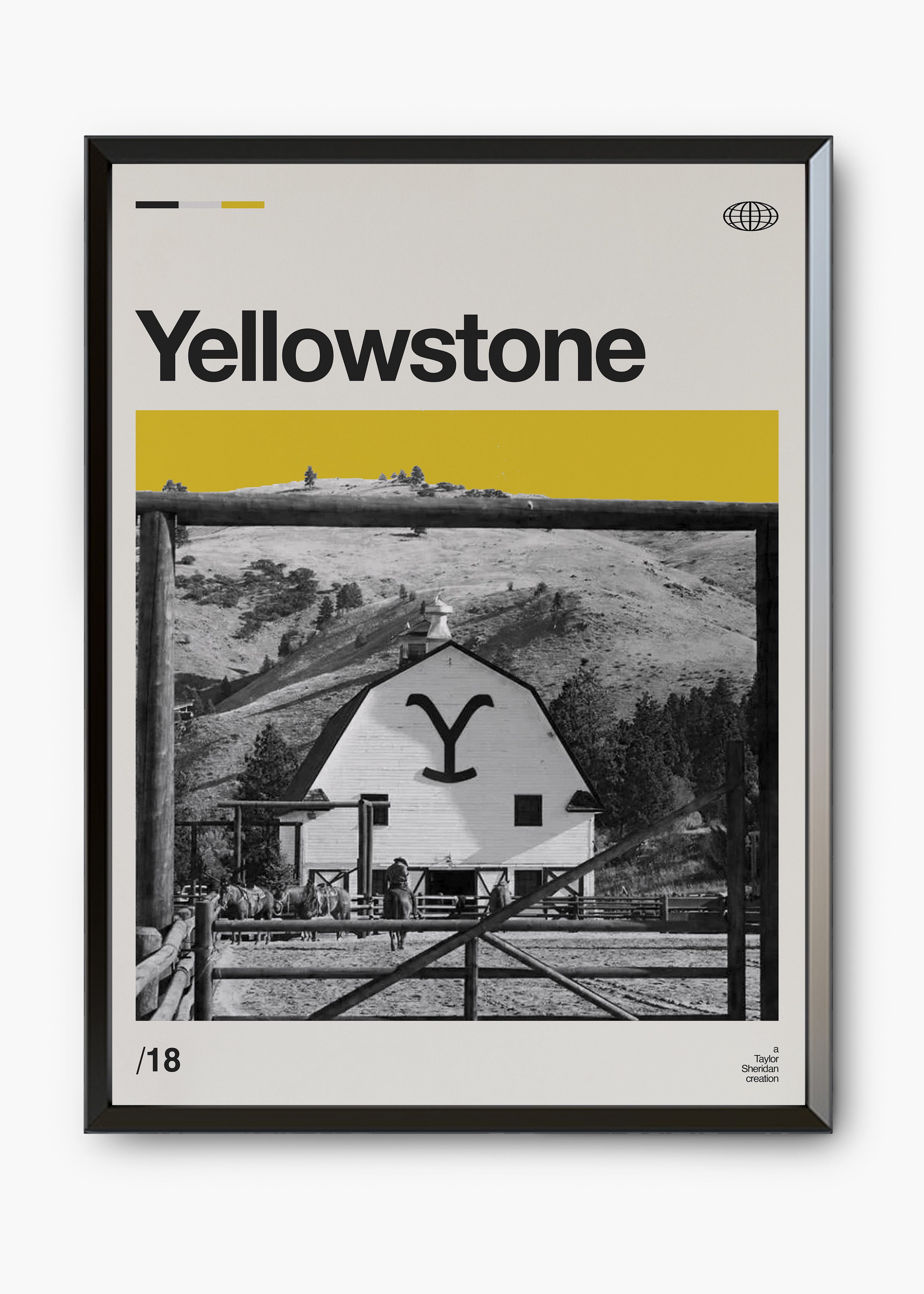 Quadro decorativo Yellowstone — arte de série para parede | Cübe Quadros