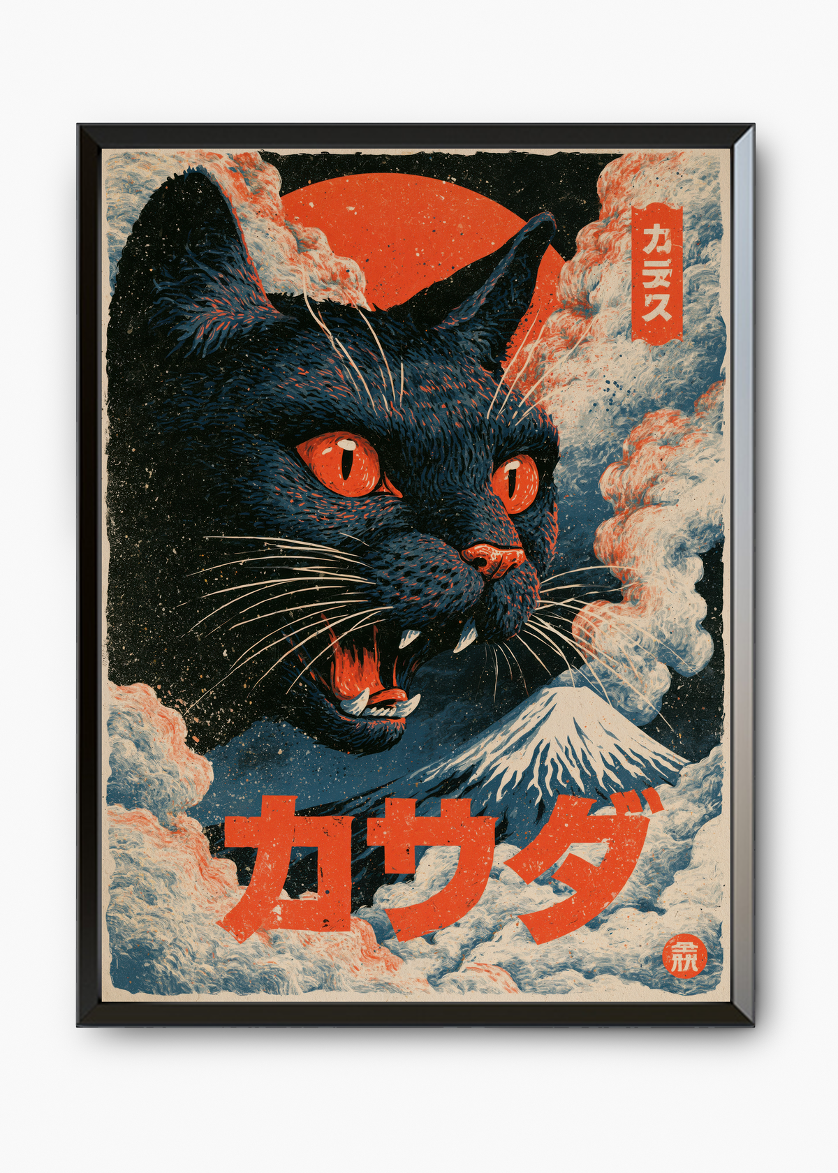 Quadro Japonês Neko Kaiju - 7