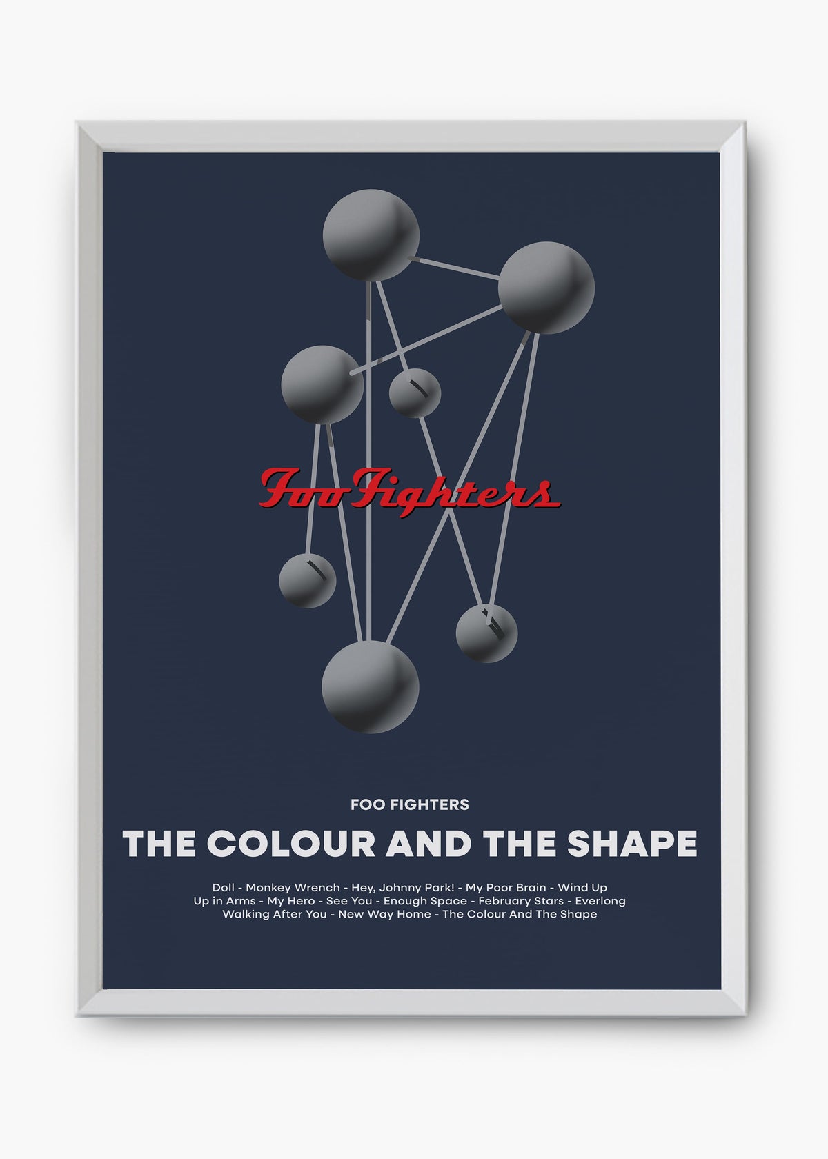Quadro decorativo Foo Fighters The Colour and the Shape — arte de rock para parede | Cübe Quadros