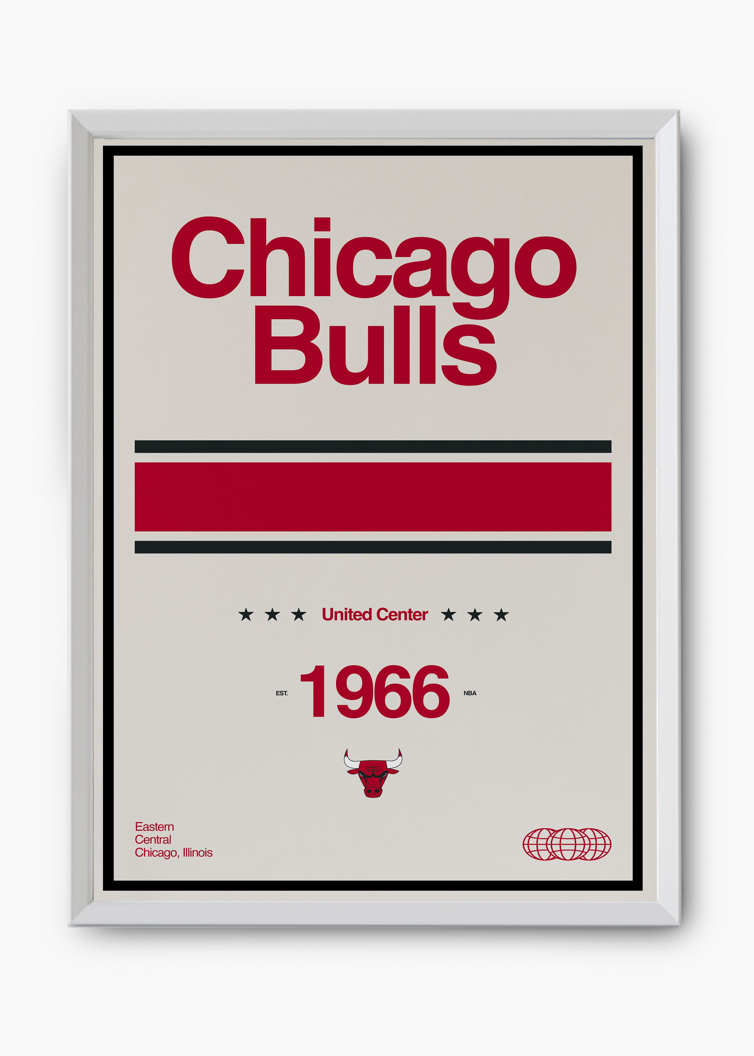 Quadro decorativo NBA Chicago Bulls — arte de basquete para parede | Cübe Quadros