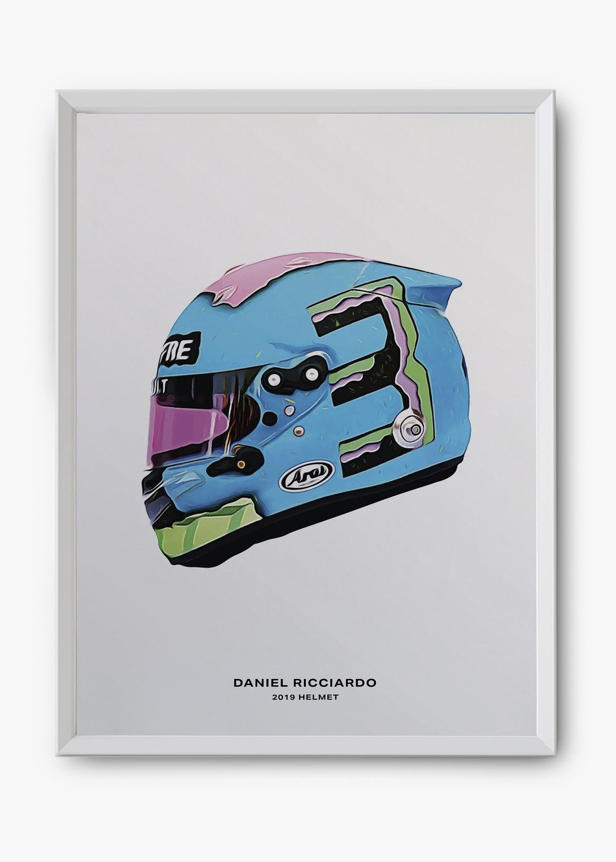 Quadro decorativo Daniel Ricciardo 2019 II — arte de automobilismo para parede | Cübe Quadros