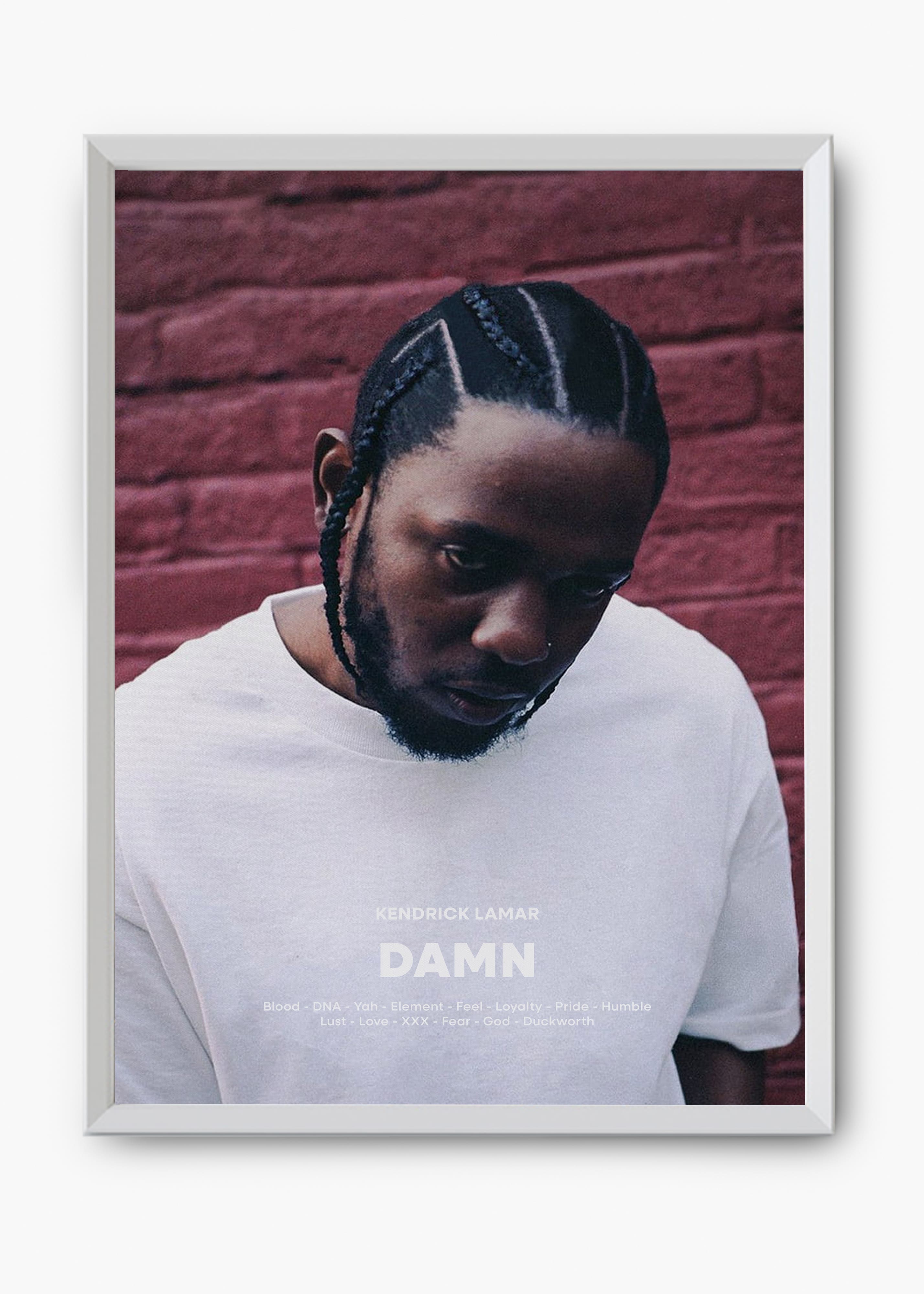 Quadro decorativo Kendrick Lamar Damn — arte de rap para parede | Cübe Quadros