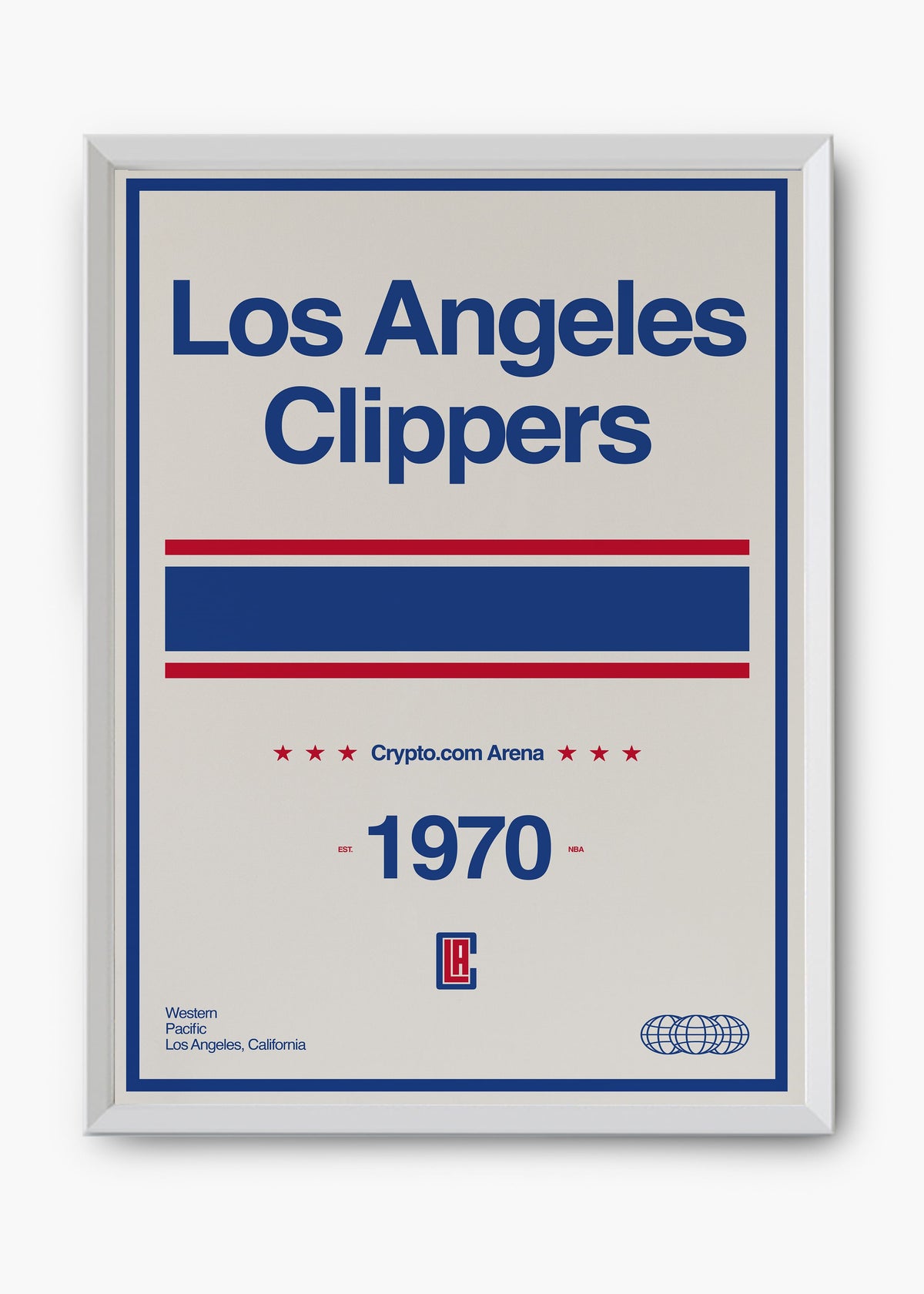 Quadro decorativo NBA Los Angeles Clippers — arte de basquete para parede | Cübe Quadros