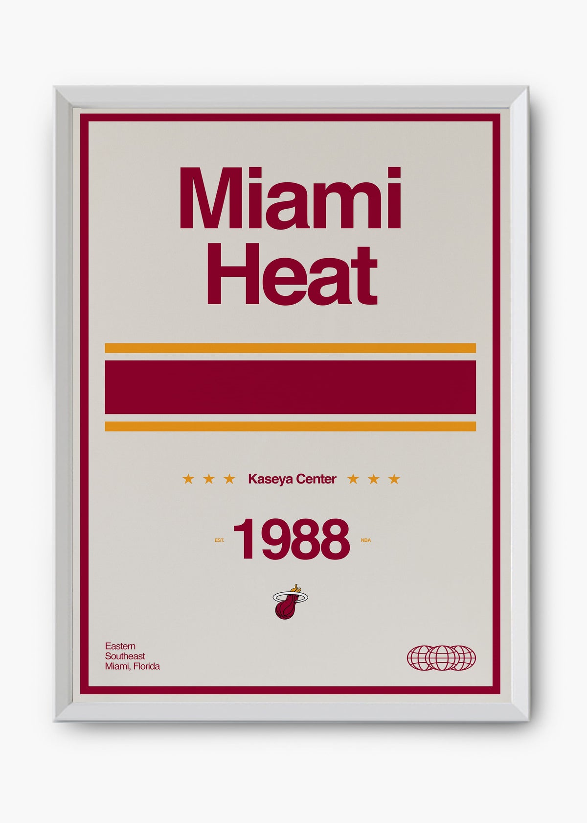 Quadro decorativo NBA Miami Heat — arte de basquete para parede | Cübe Quadros