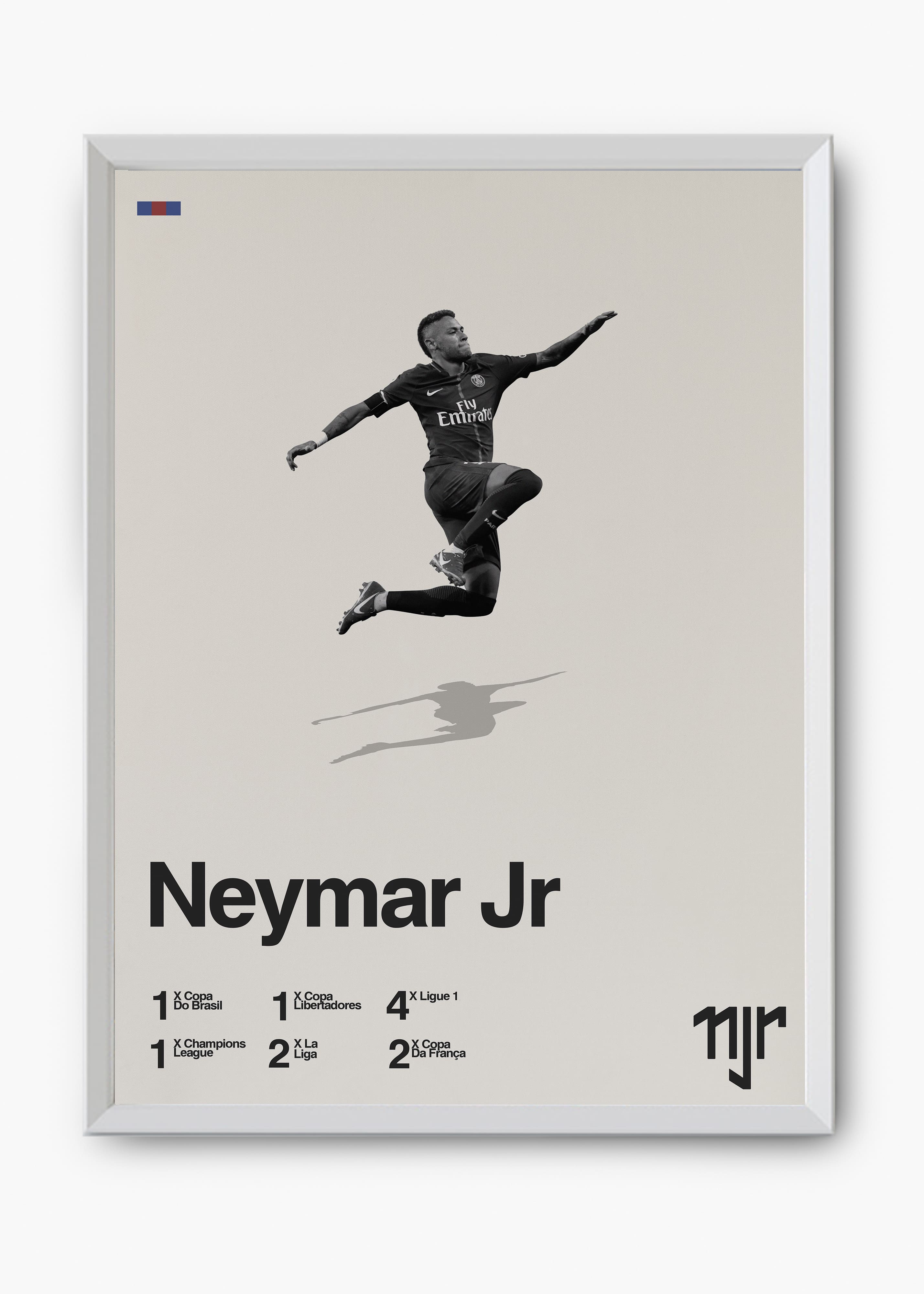 Quadro decorativo Neymar Jr — arte de futebol para parede | Cübe Quadros