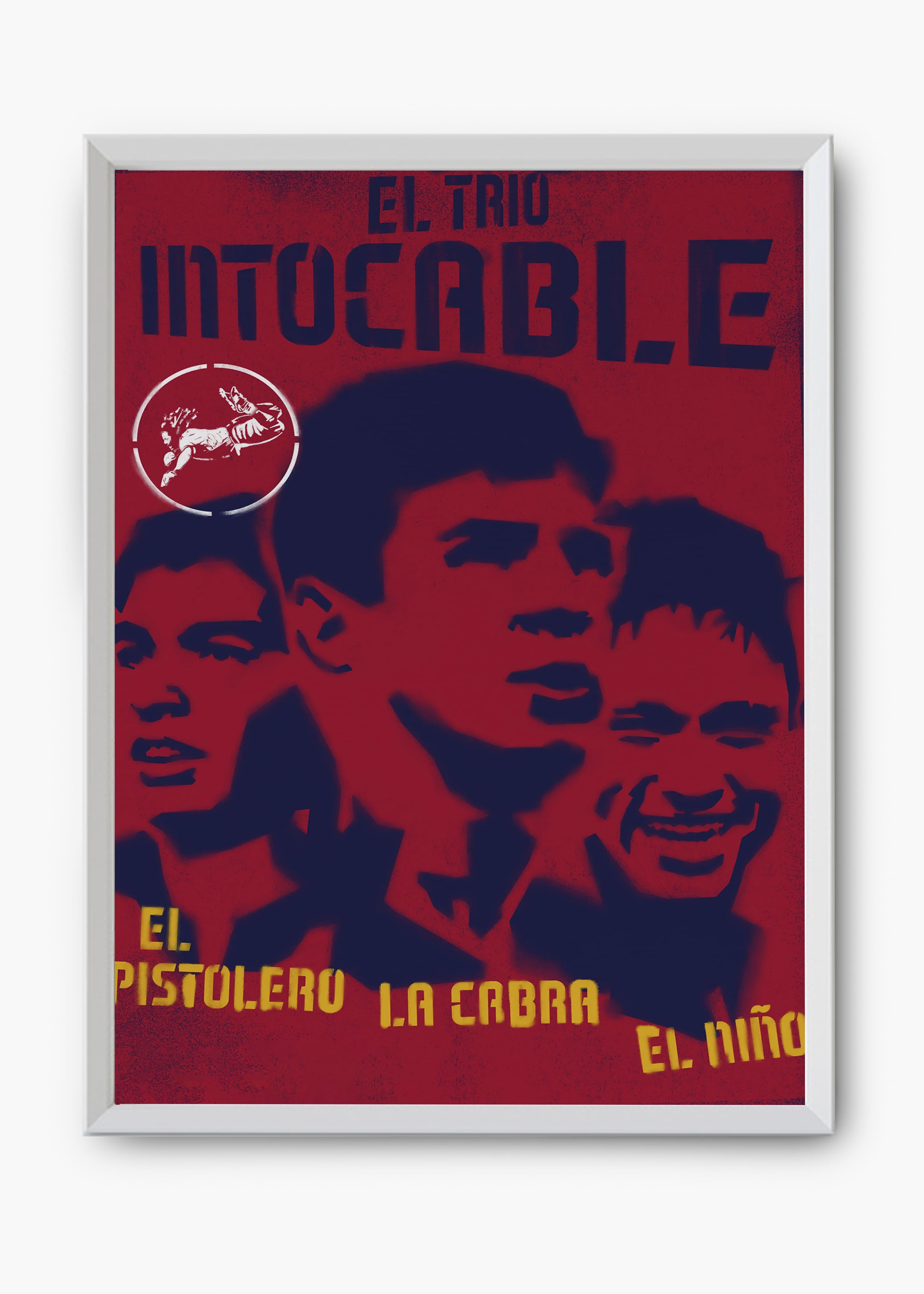 Quadro decorativo Trio MSN — arte de futebol para parede | Cübe Quadros