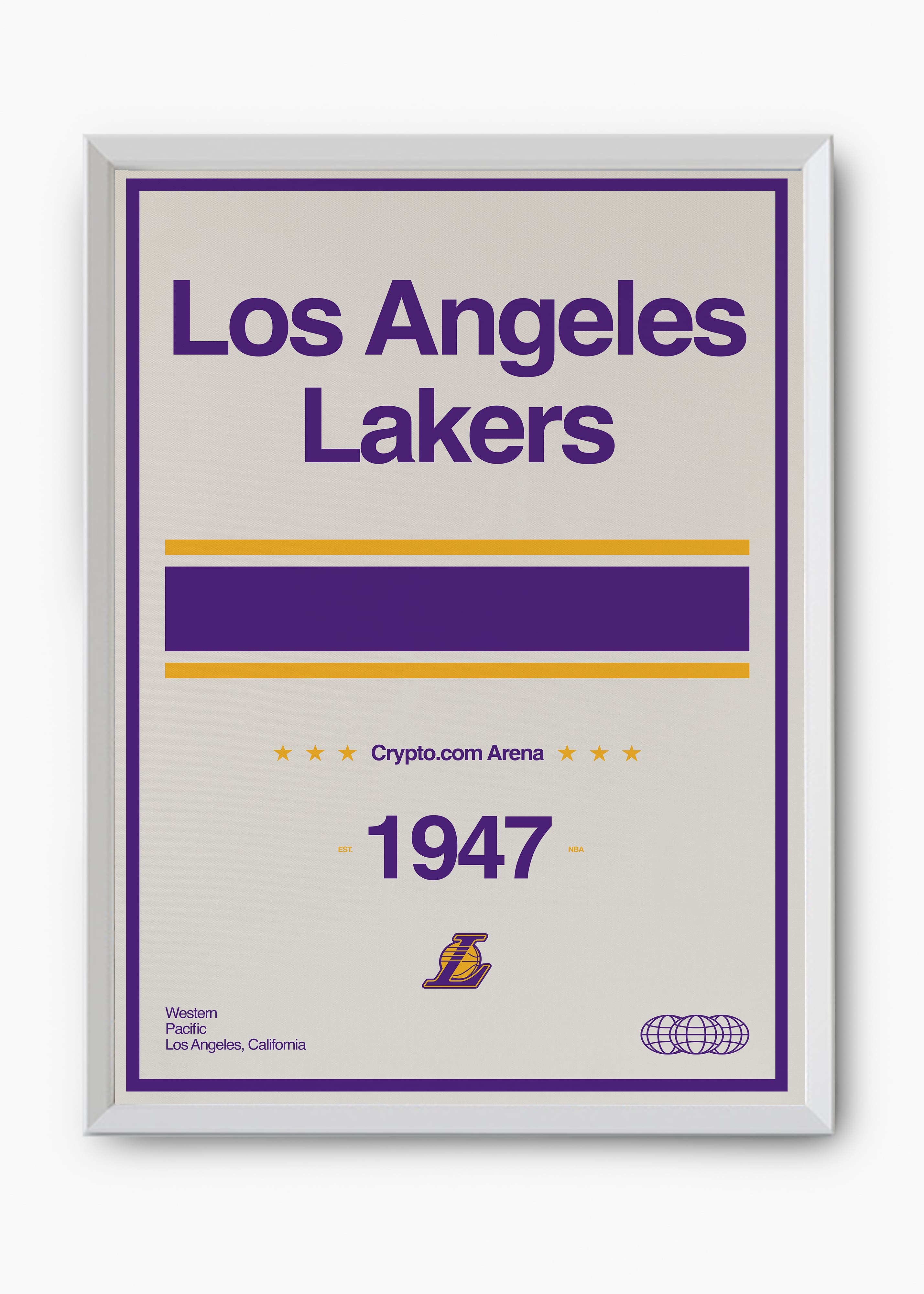 Quadro decorativo NBA Los Angeles Lakers — arte de basquete para parede | Cübe Quadros