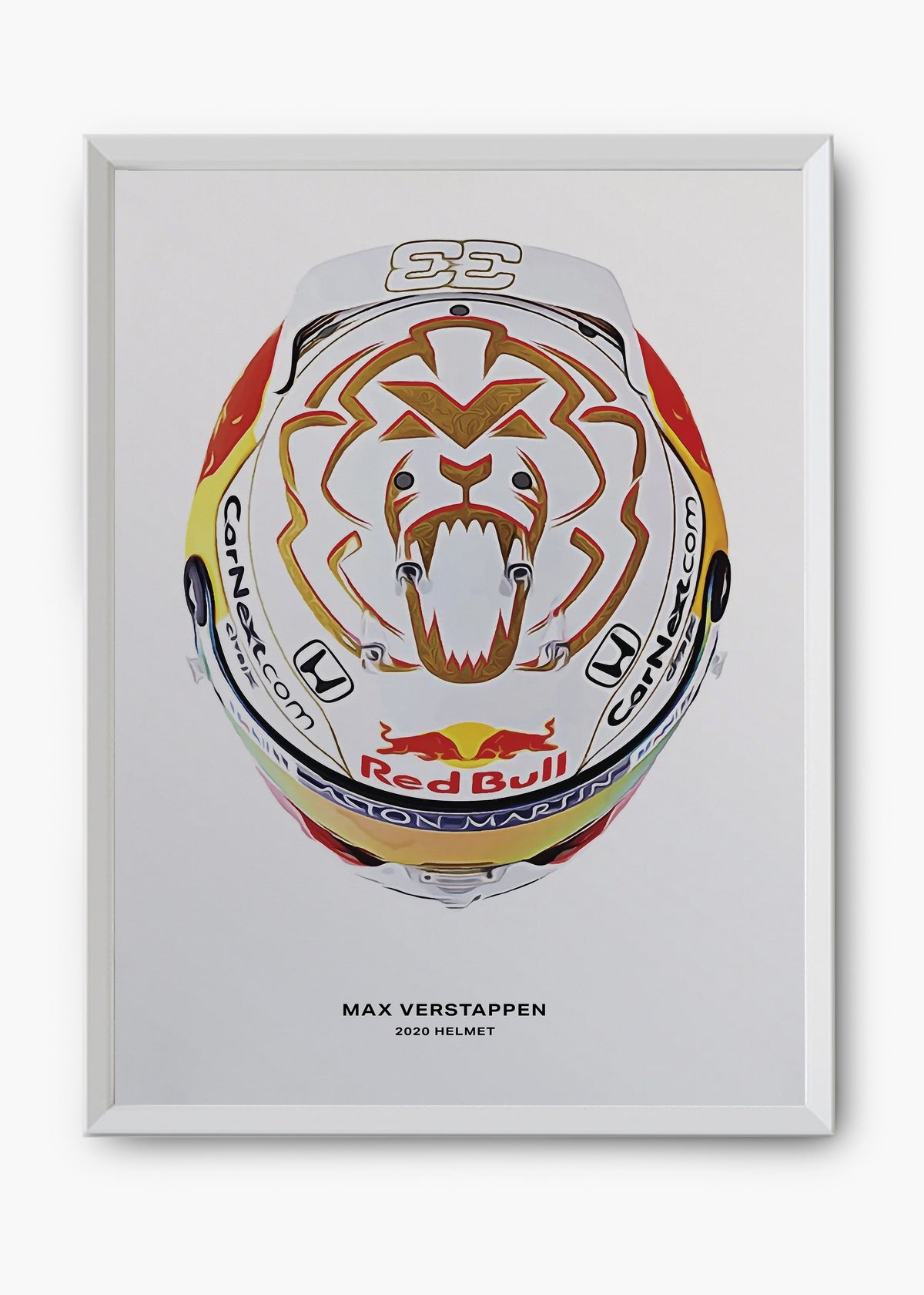 Quadro decorativo Max Verstappen 2020 — arte de automobilismo para parede | Cübe Quadros