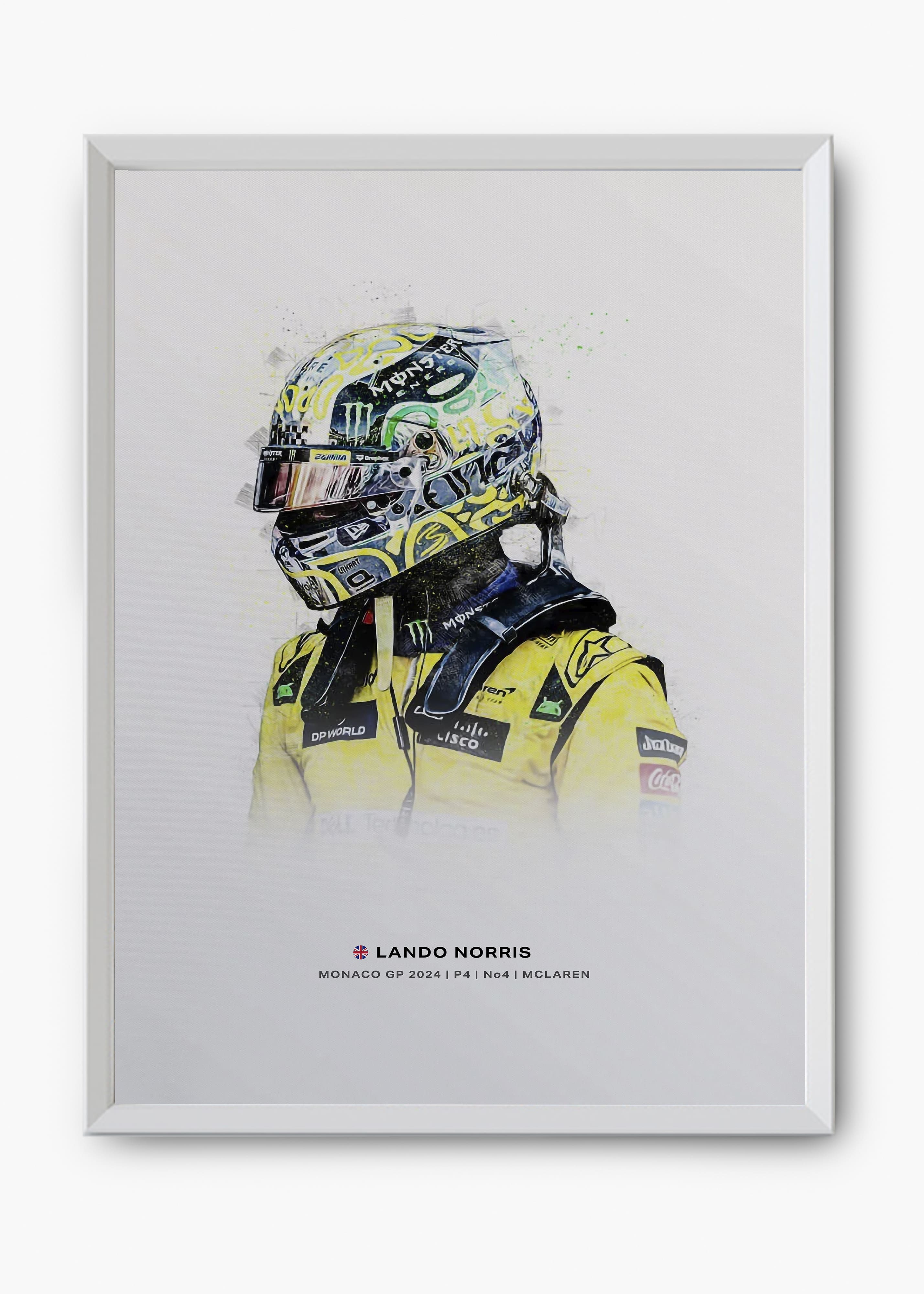 Quadro decorativo Lando Norris Monaco GP 2024 II — arte de automobilismo para parede | Cübe Quadros