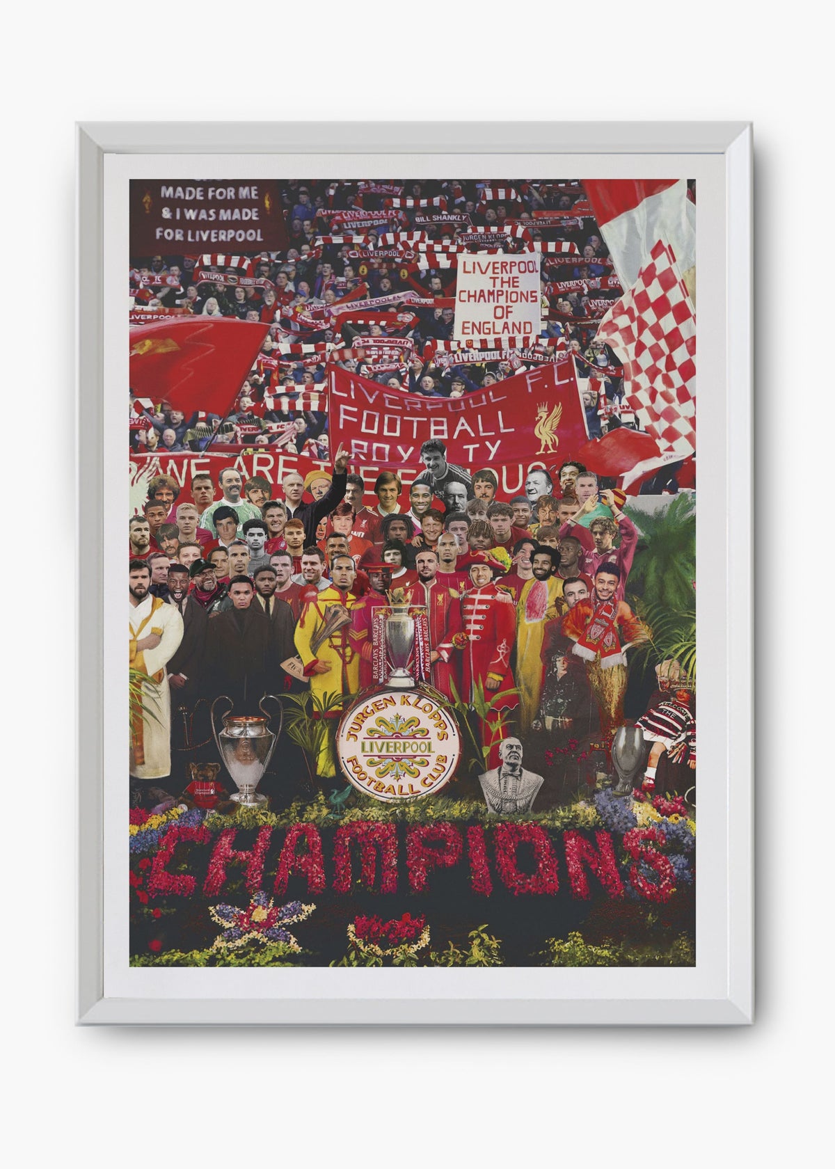 Quadro decorativo Liverpool Champions — arte de futebol para parede | Cübe Quadros