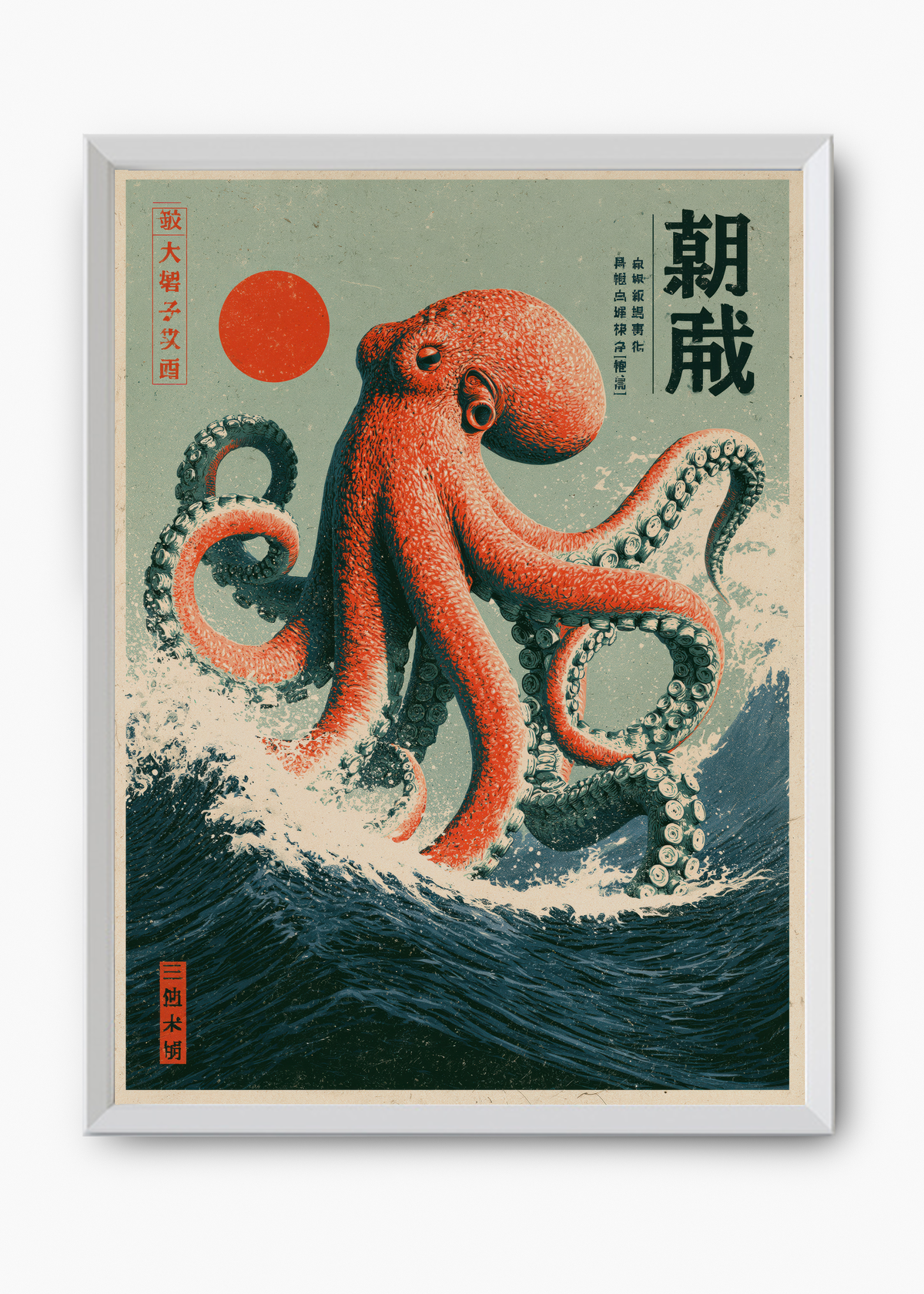 Quadro Japonês Ocean Octopus - 8