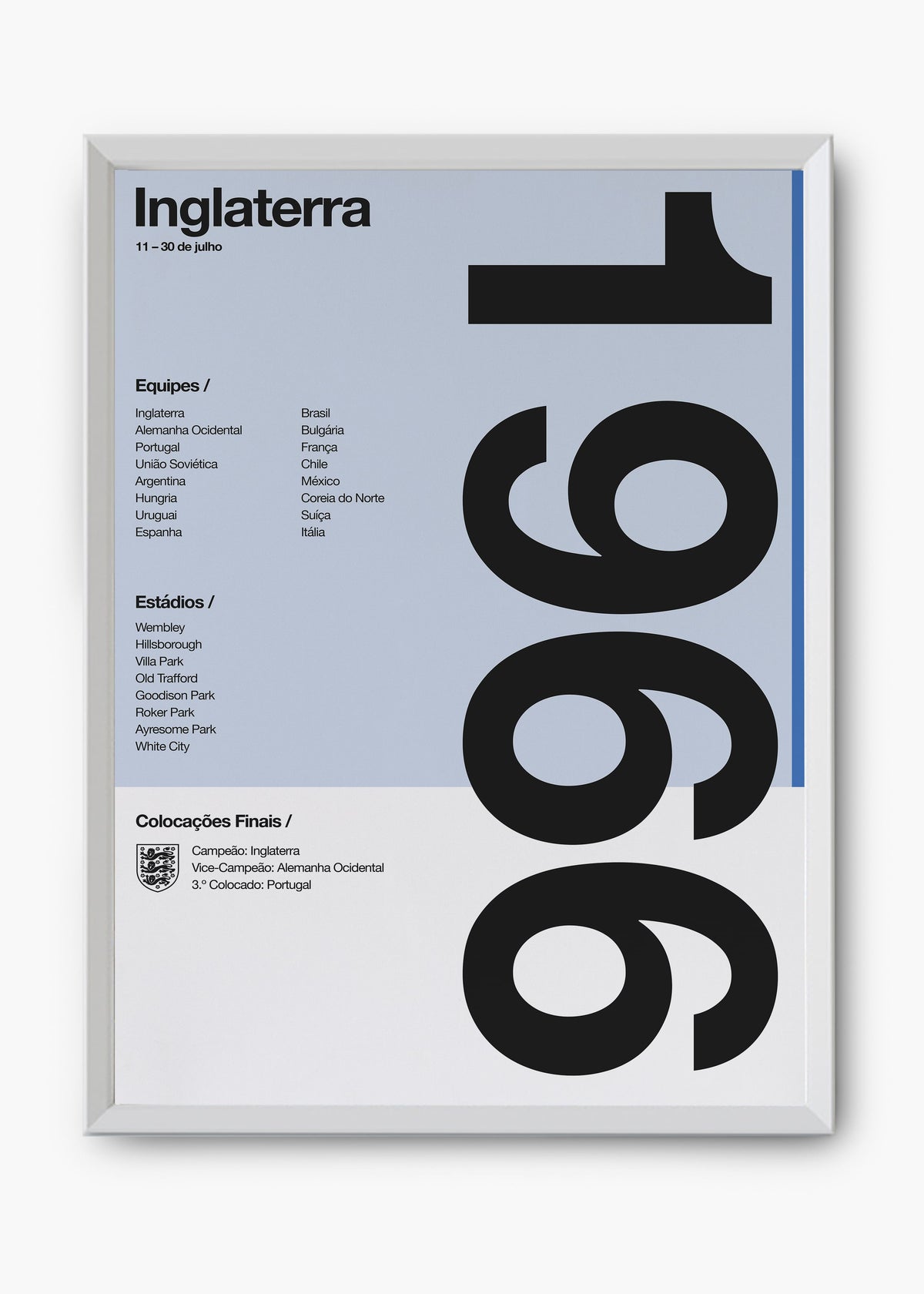 Quadro Copa do Mundo Inglaterra 1966