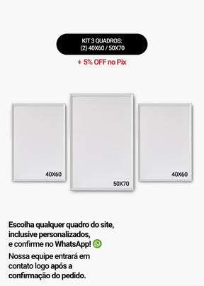 KIT 3 Quadros - Mix de Tamanhos (2un 40x60 + 50x70)