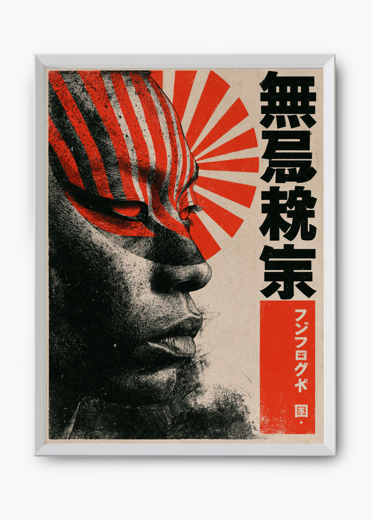Quadro Japonês Máscara Sol Nascente - 8