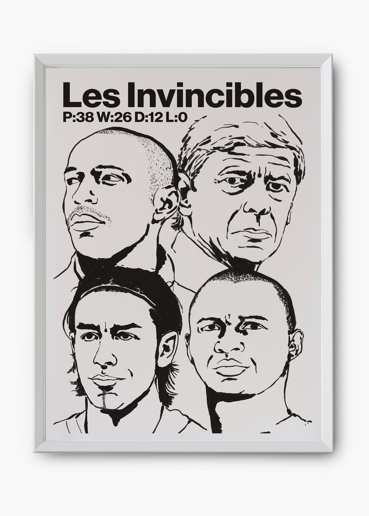 Quadro decorativo Arsenal Les Invincibles — arte de futebol para parede | Cübe Quadros