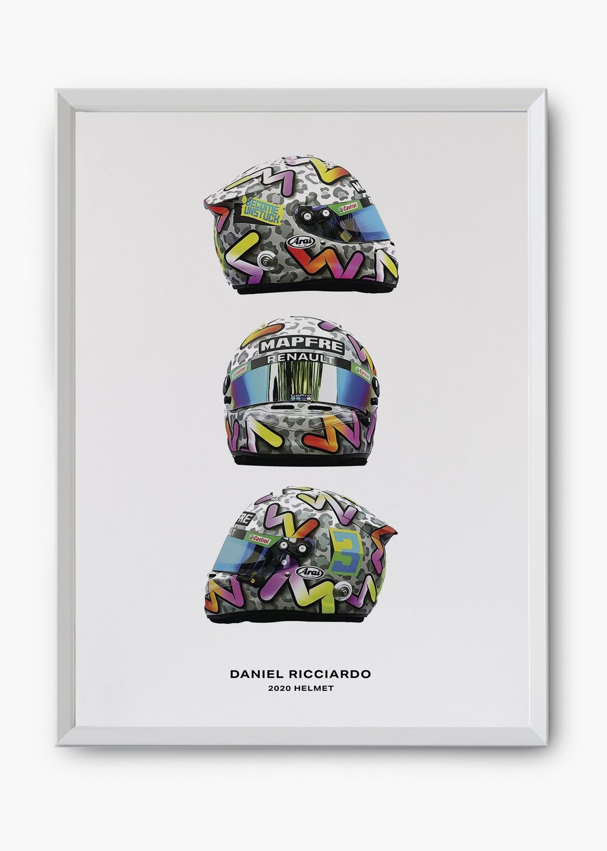 Quadro decorativo Daniel Ricciardo 2020 II — arte de automobilismo para parede | Cübe Quadros