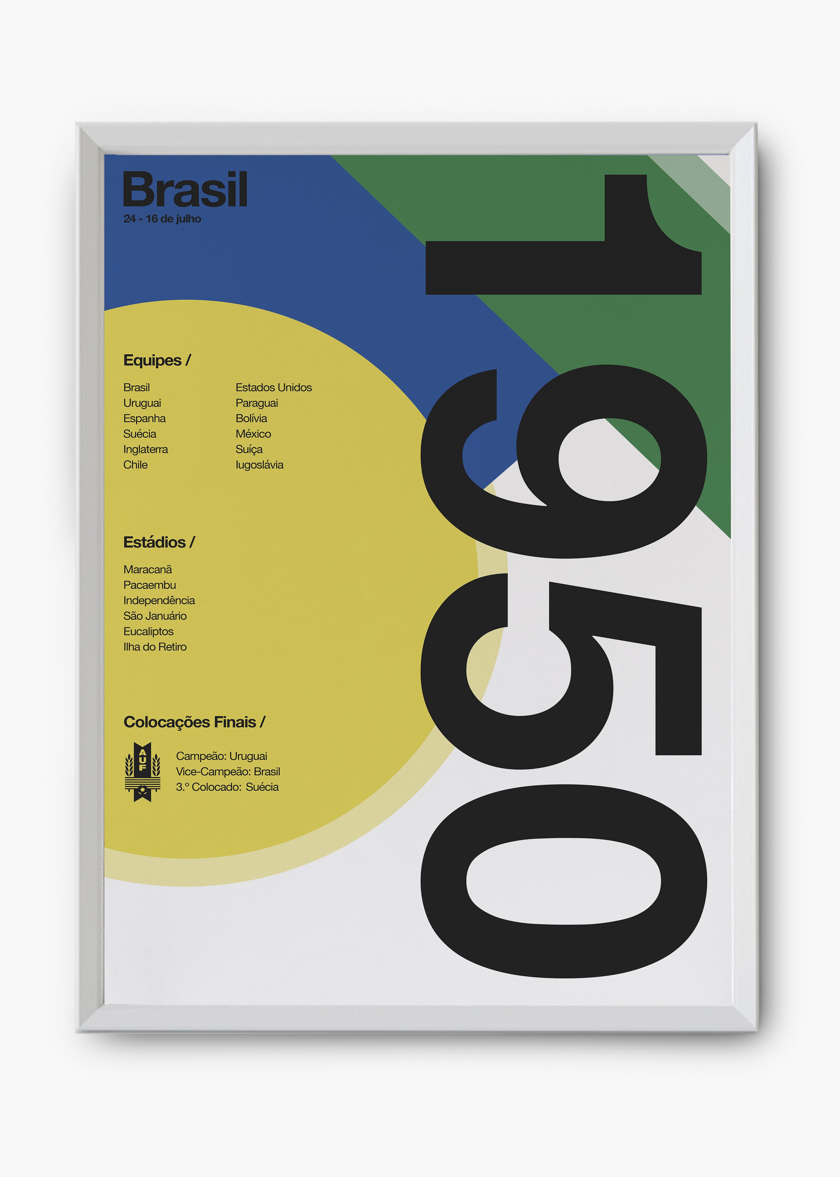 Quadro Copa do Mundo Brasil 1950