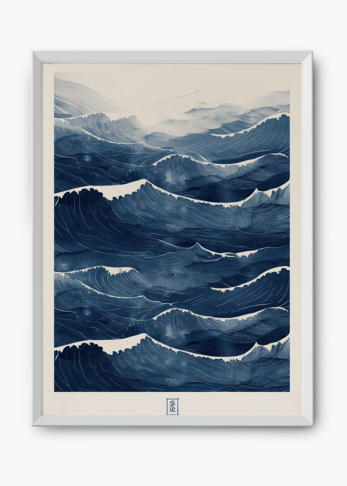 Quadro Japonês The Blue Waves