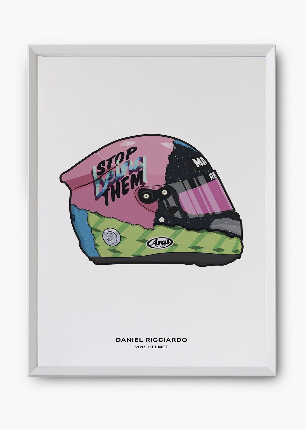 Quadro decorativo Daniel Ricciardo 2019 — arte de automobilismo para parede | Cübe Quadros
