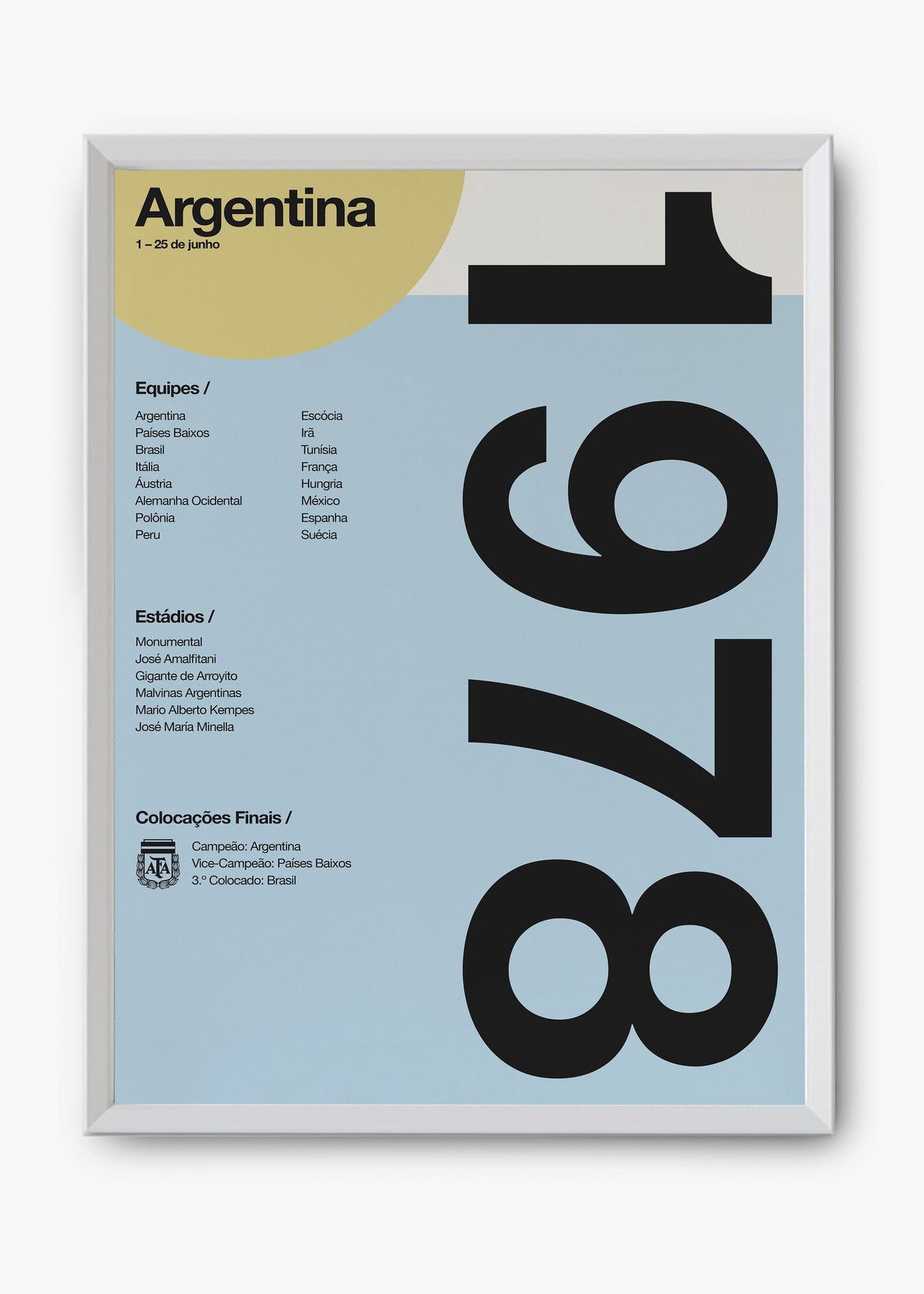 Quadro Copa do Mundo Argentina 1978