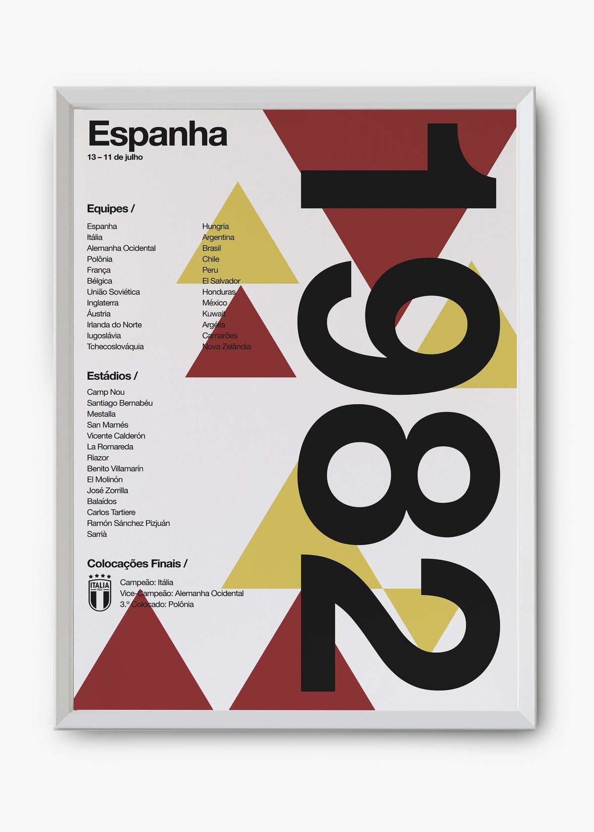 Quadro Copa do Mundo Espanha 1982