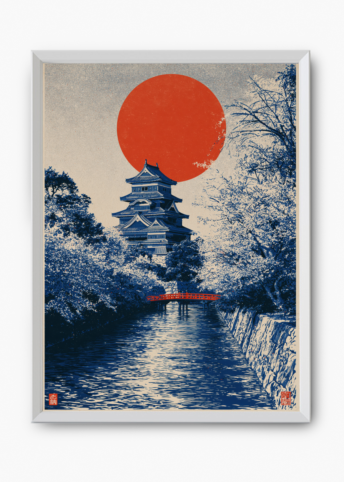 Quadro Japonês Castle by the River - 8