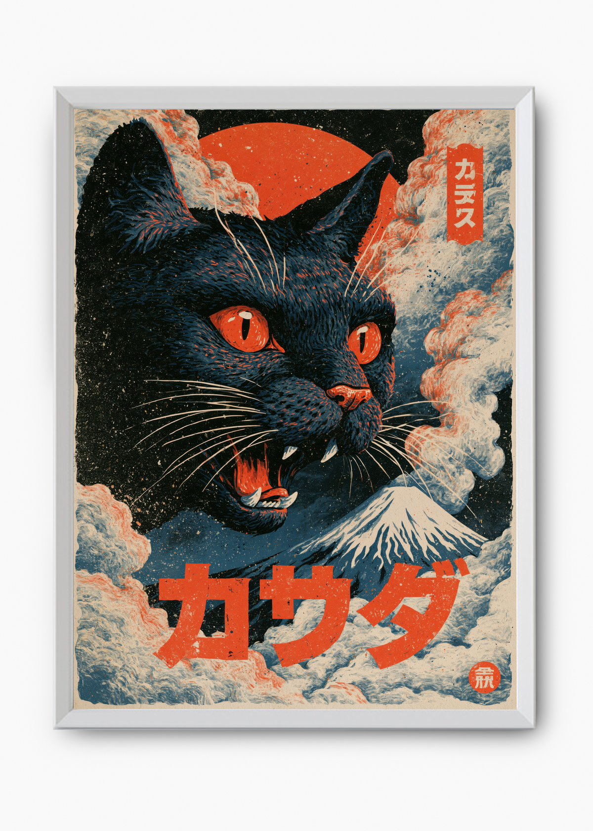 Quadro Japonês Neko Kaiju - 8