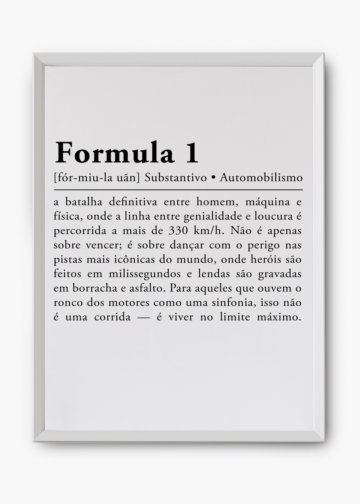 Quadro Formula 1 Verso