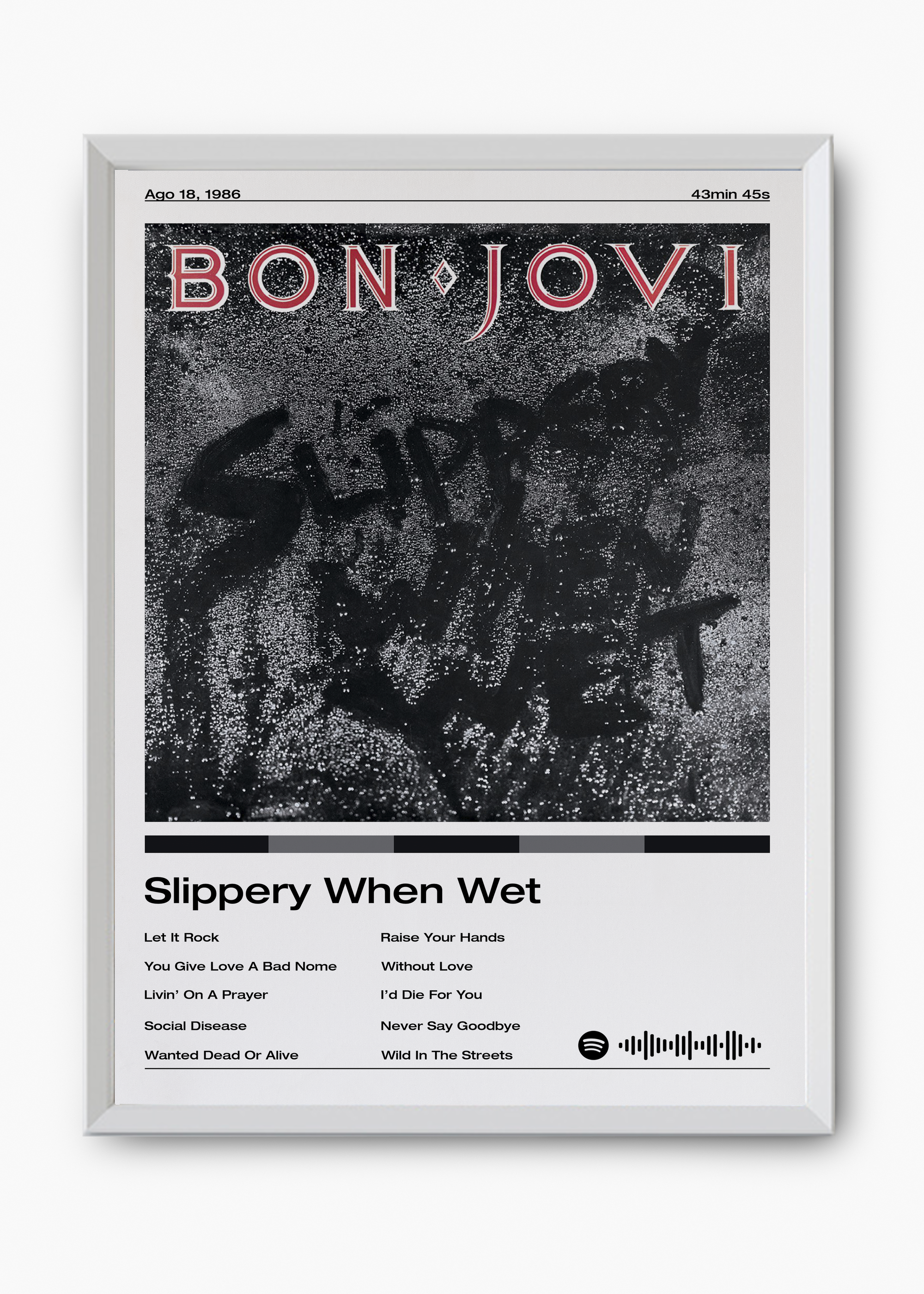 Quadro Bon Jovi Slippery When Wet - 8
