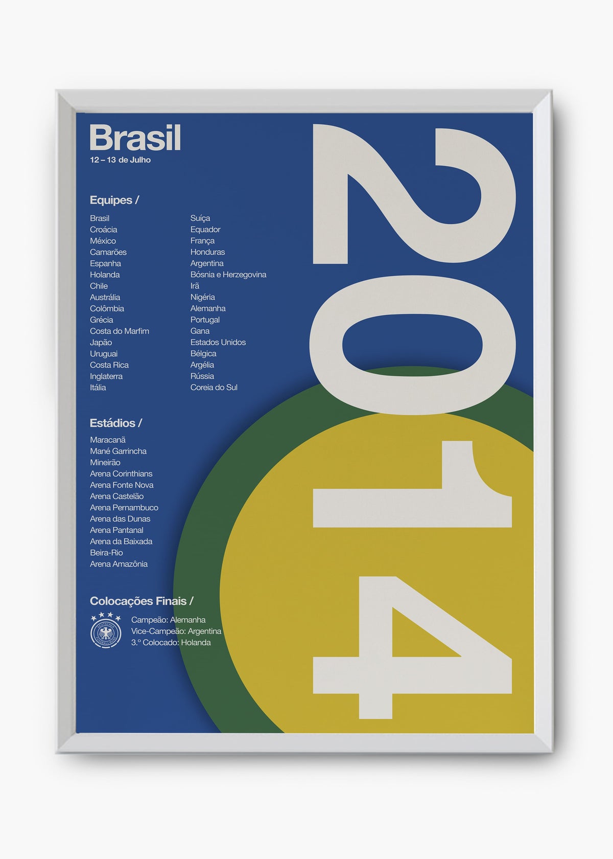 Quadro Copa do Mundo Brasil 2014
