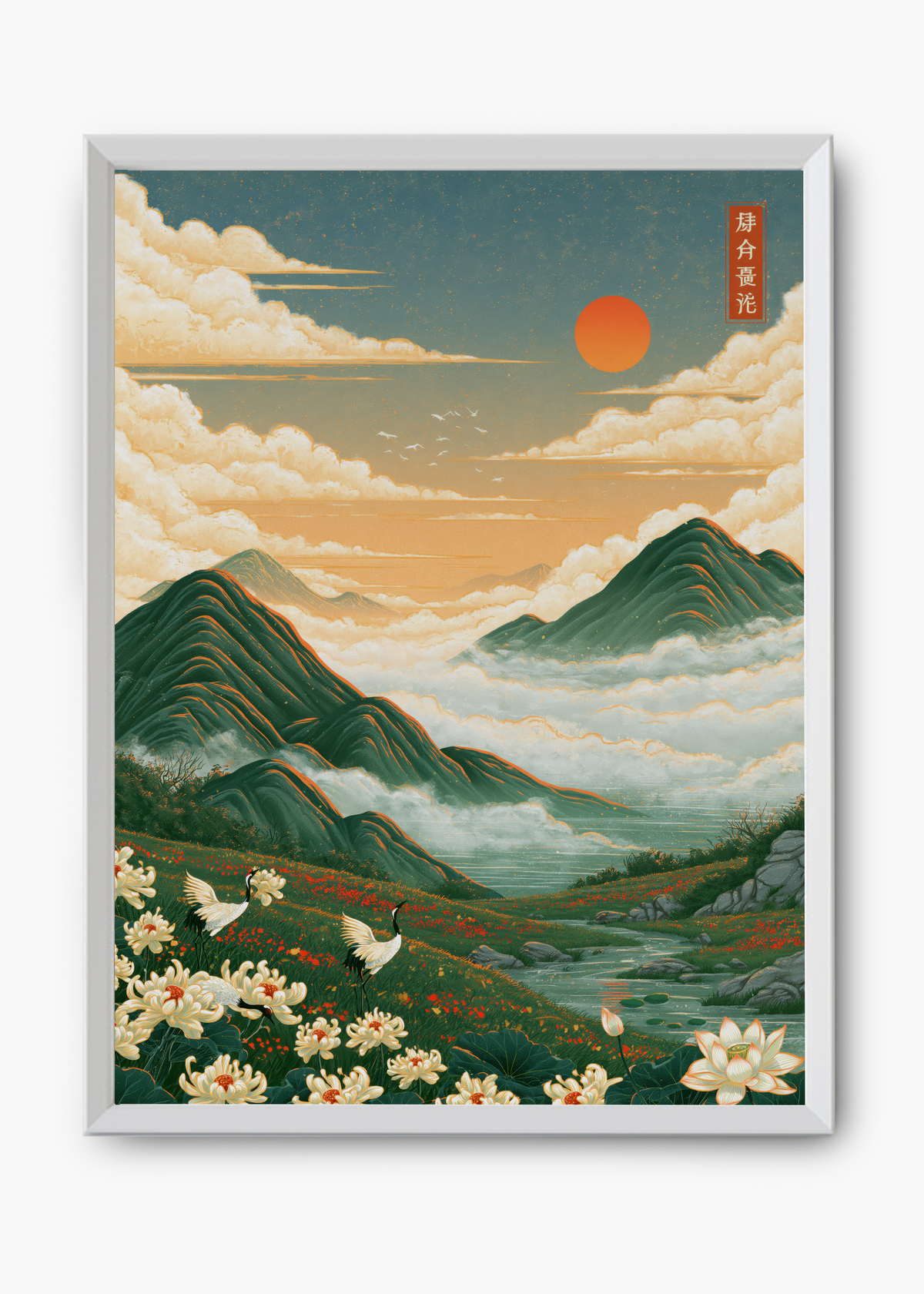 Quadro Japonês Crane Valley - 8