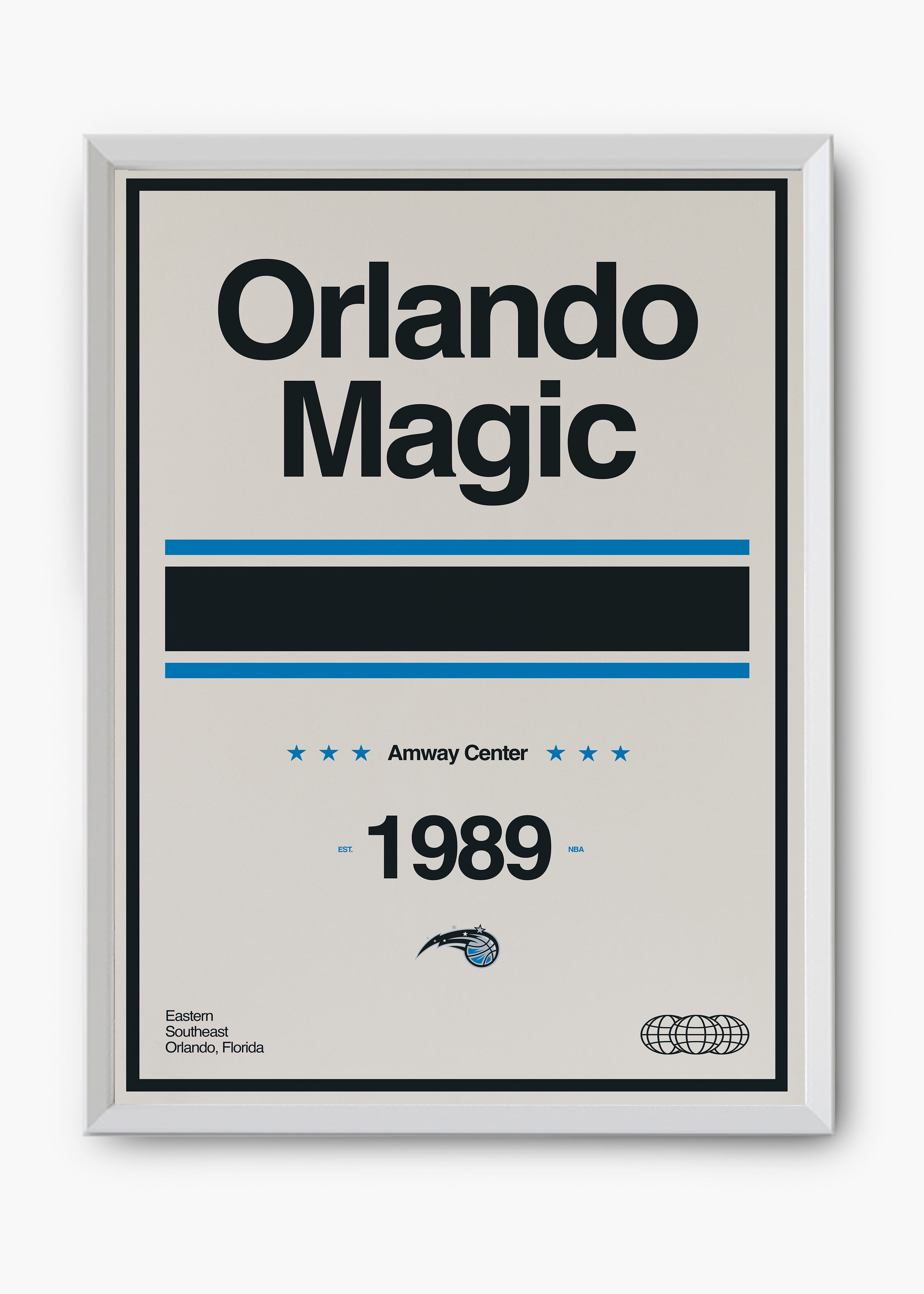 Quadro decorativo NBA Orlando Magic — arte de basquete para parede | Cübe Quadros