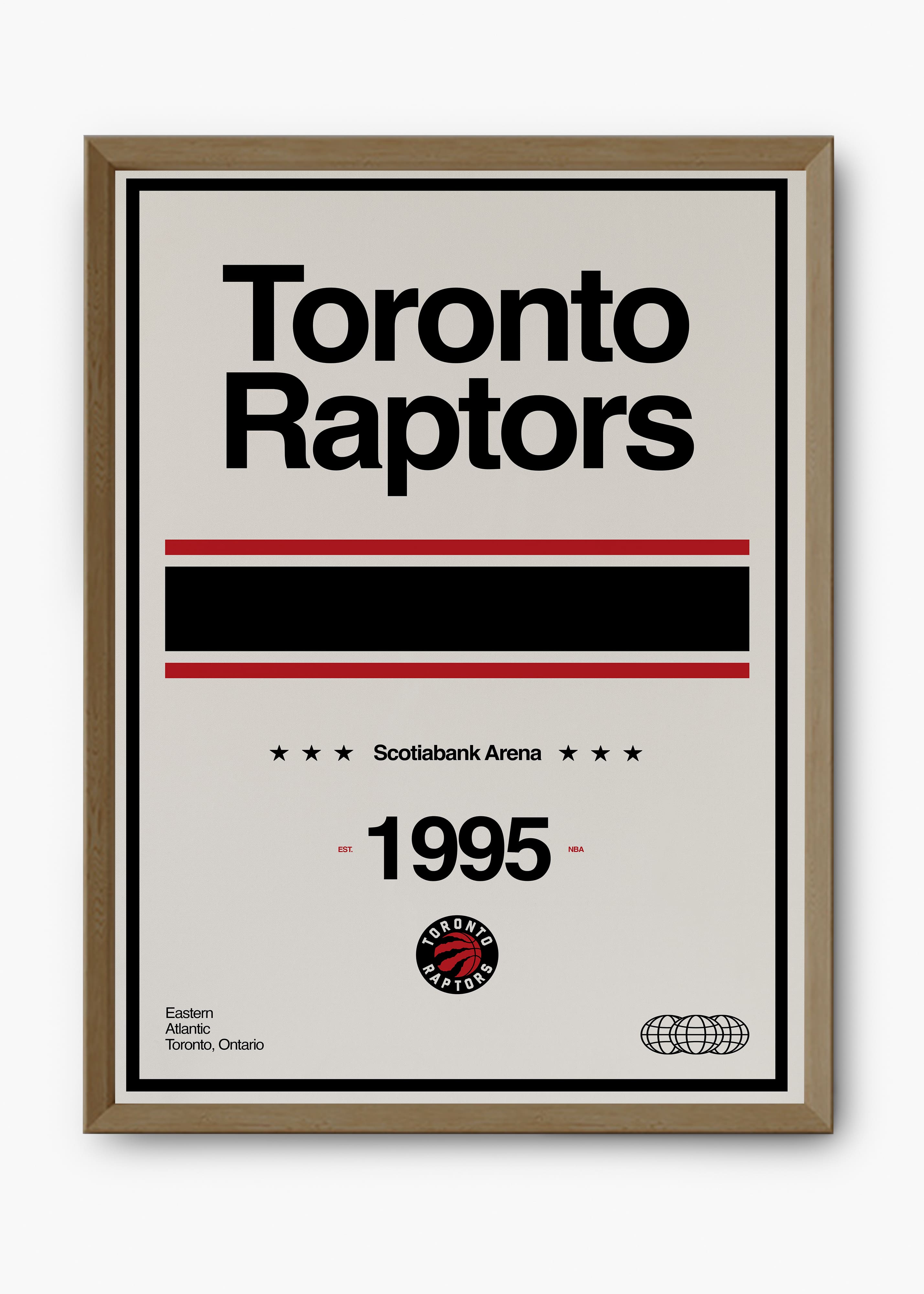 Quadro decorativo NBA Toronto Raptors — arte de basquete para parede | Cübe Quadros